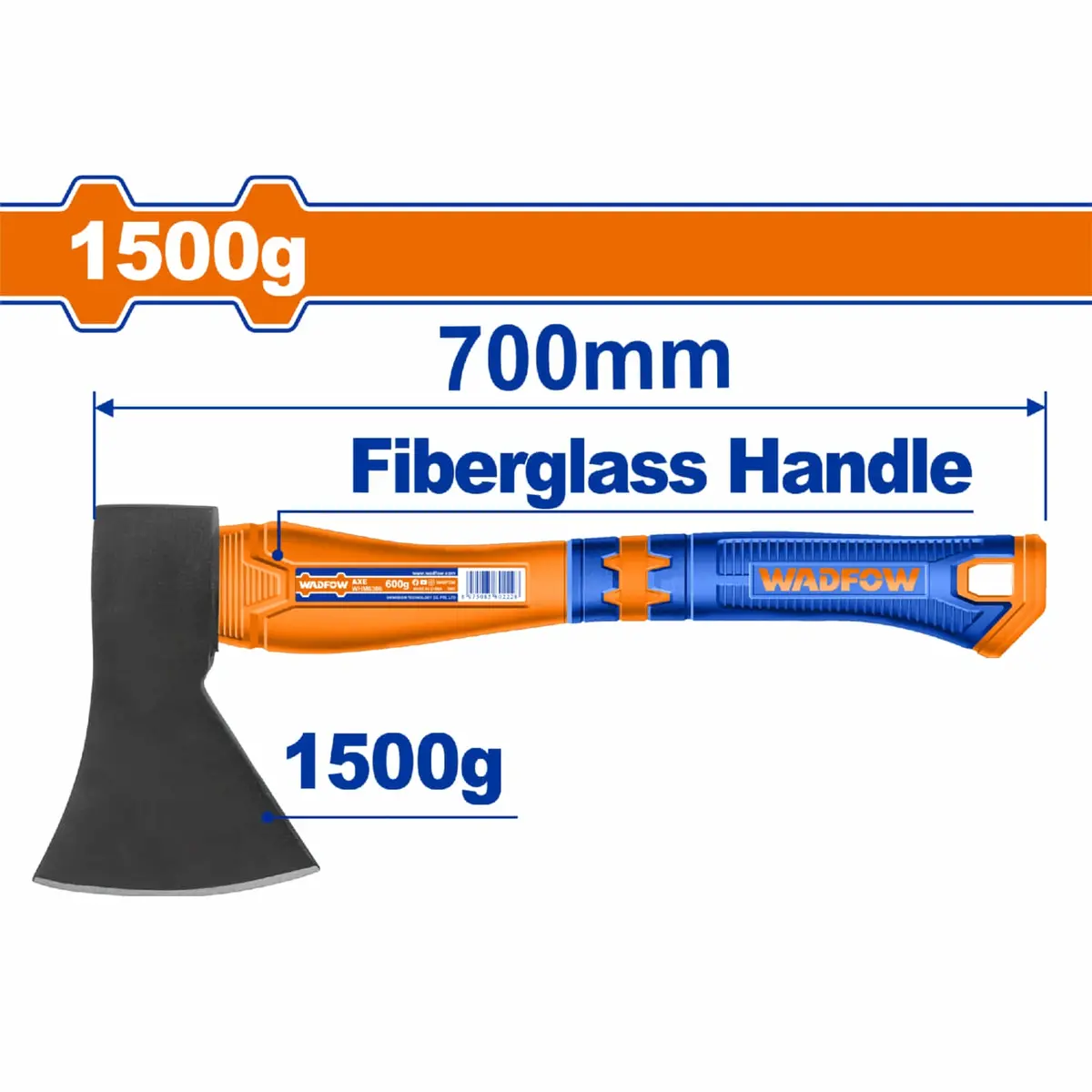 Hacha De Mano 1500G. Tratamiento Térmico. Acero# 45. Mango Fibra De Vidrio. 1