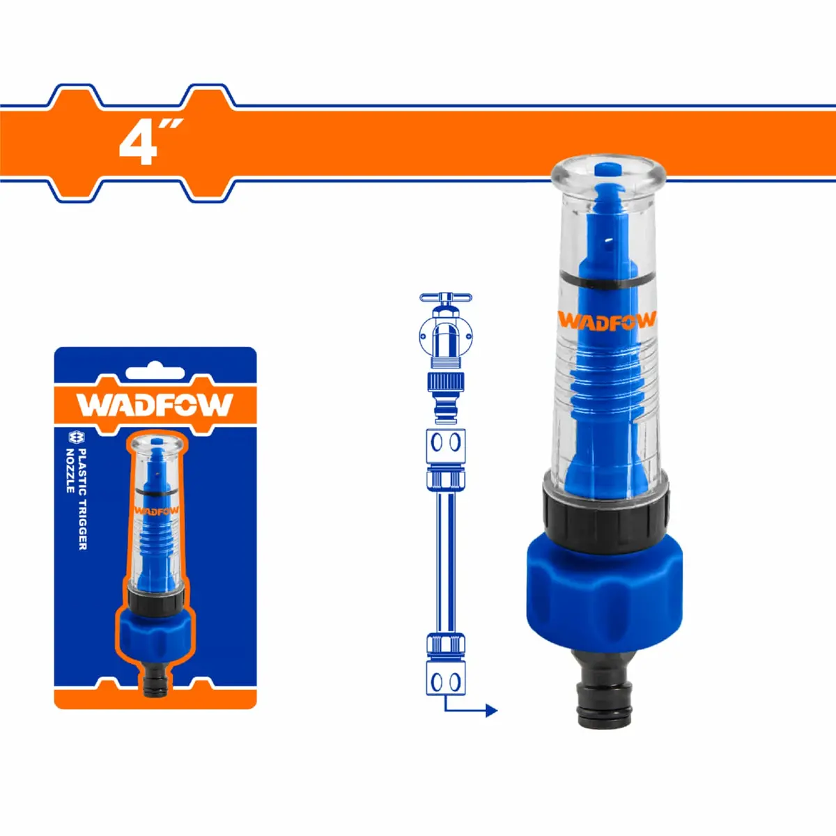 Lanza De Riego 4" Con Rociado Ajustable 3 Modos Chorro A Cono. Ideal Jardín Y Limpieza. Varilla De Agua. 1