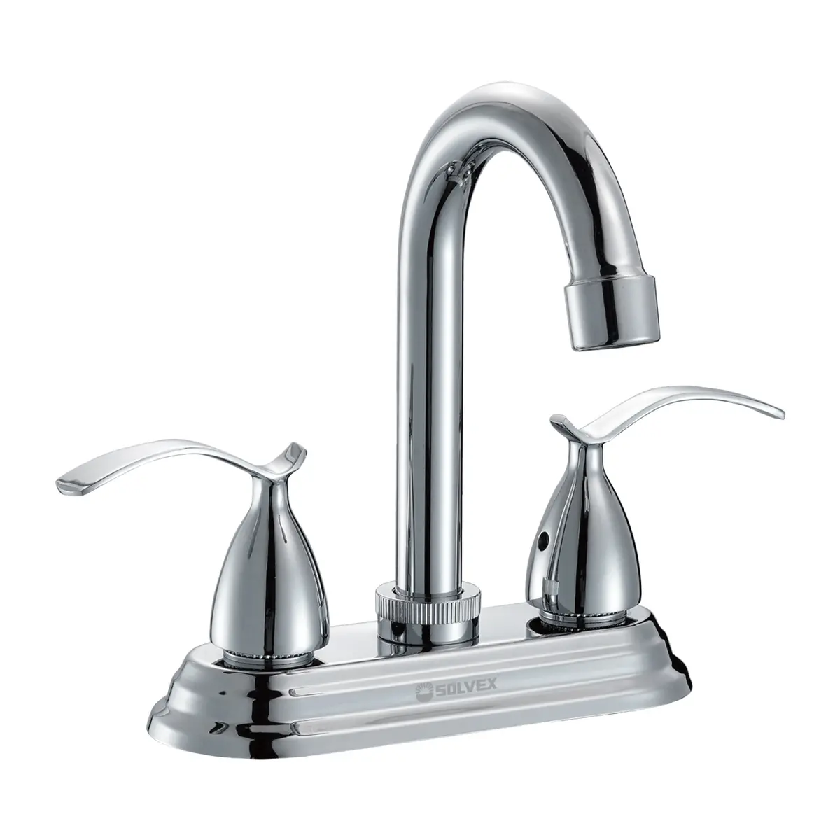 Llave Mezcladora 4" Para Lavamanos Con Cubierta Y Manerales Estilo Elegante. Pluma Grifo Con Modo Frío Y Caliente. 2