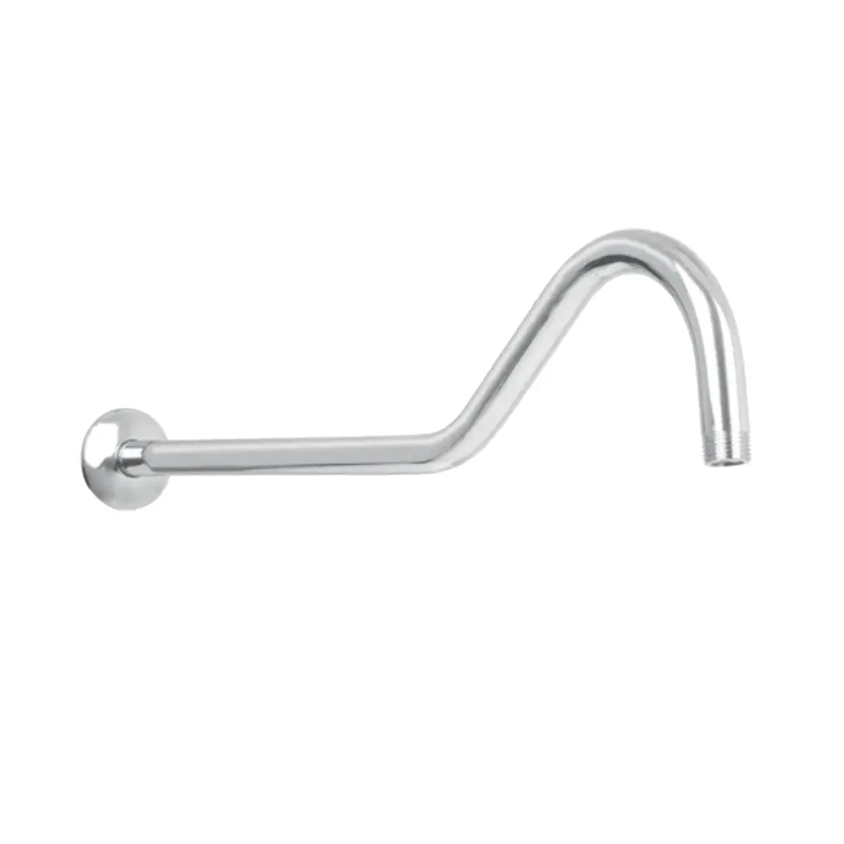 Brazo De Ducha Curvo 50 Cm. Tubo De Acero Inoxidable Con Chapetón Para Regadera. Acabado Cromado. 2