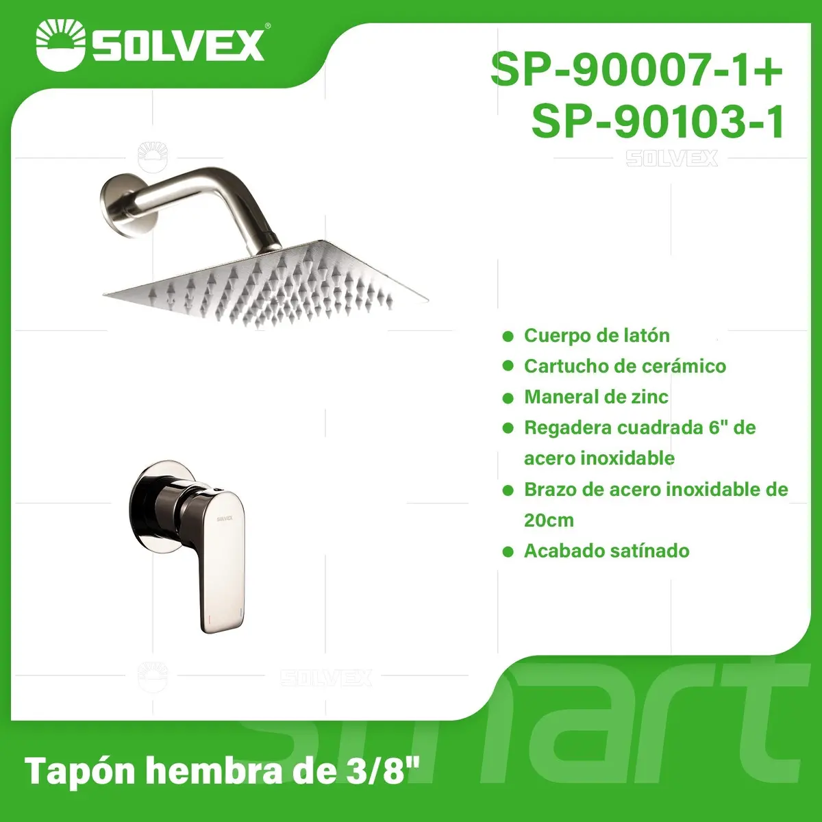 Ducha Empotrable Con Mezcladora Monomando Ovalada Y Regadera De 6” Tipo Lluvia. Diseño Moderno Con Acabado Satinado. 1