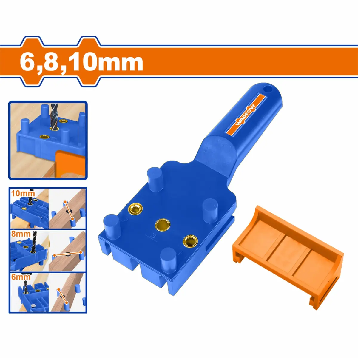 Guía Plantilla Para Perforaciones En Madera. Hace Agujeros De 6/8/10Mm. Compatible Con Madera 12-26Mm. 1