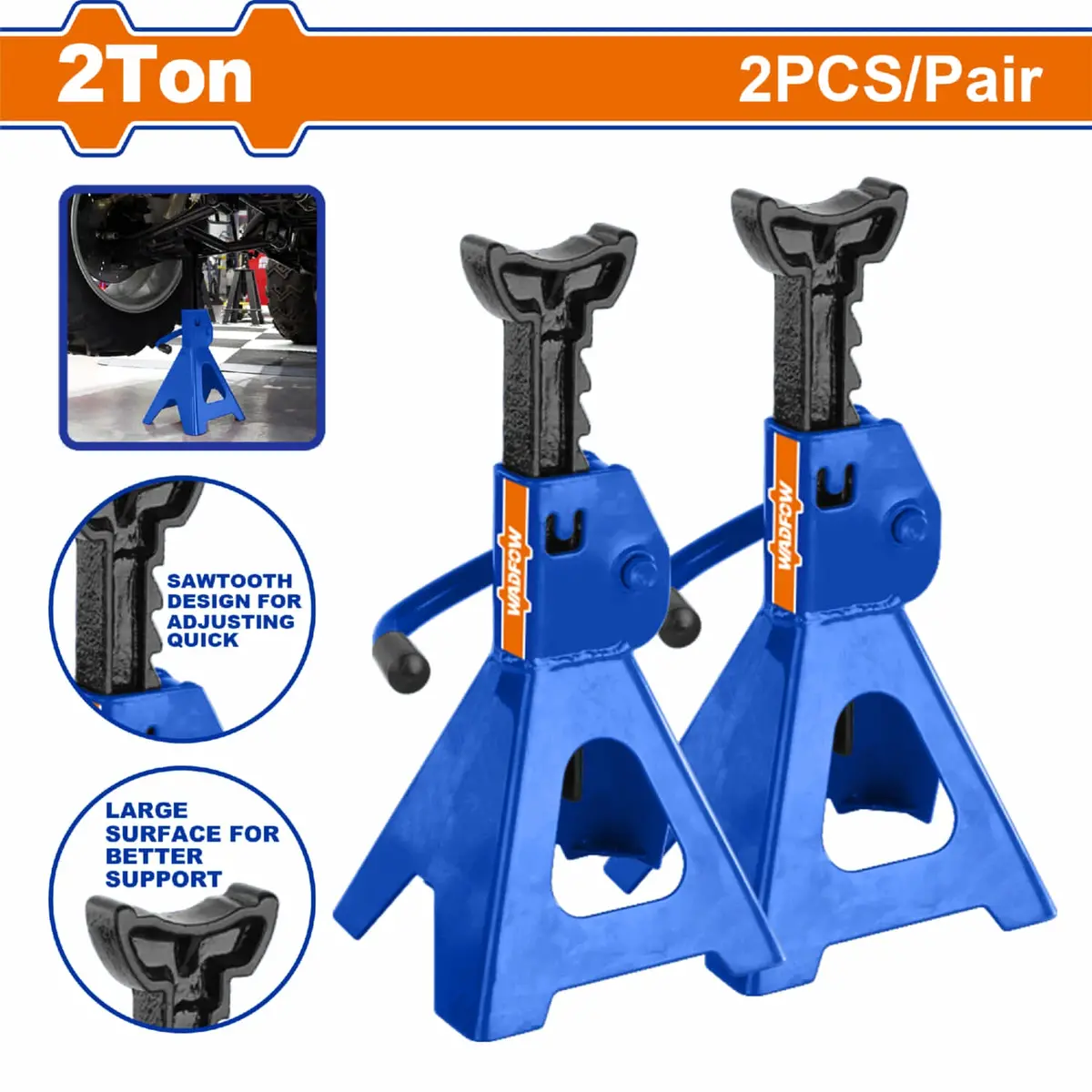 Gatos De Soporte 2 Ton. Alt. Min: 250Mm. Alt. Max: 380Mm. Se Vende En Par. Jack Stand 1