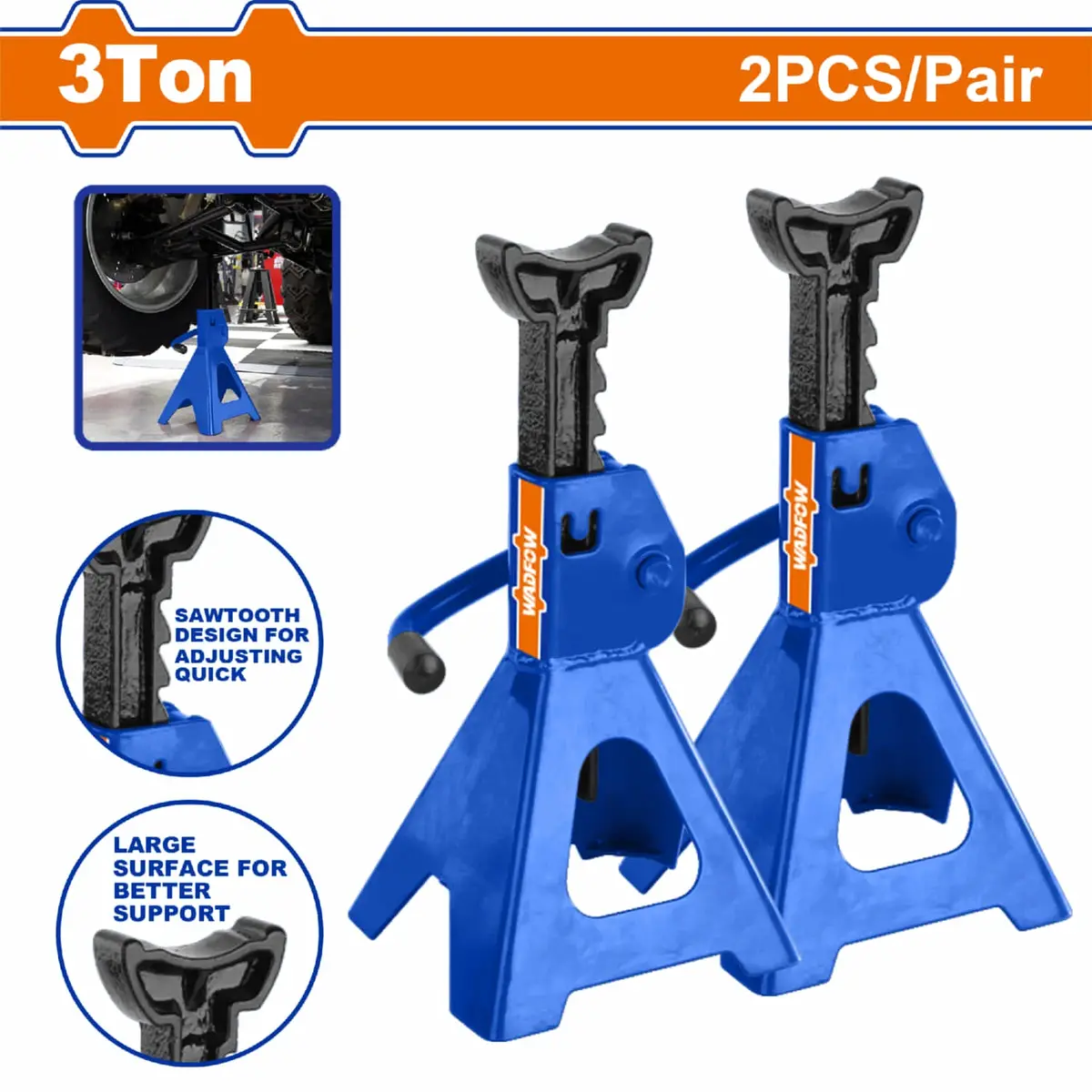 Gatos De Soporte 3 Ton. Alt. Min: 270Mm. Alt. Max: 410Mm. Se Vende En Par. Jack Stand 1