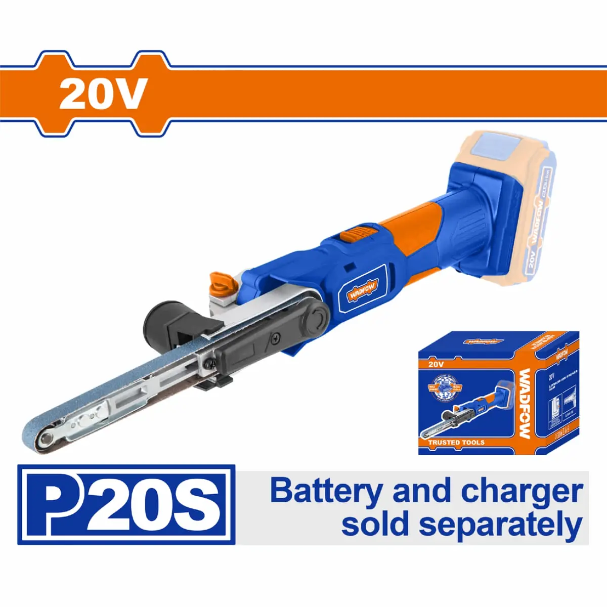 Mini Lijadora De Banda Inalámbrica 20V Motor Con Escobillas. Veloc 460M/Min Lijado Y Pulido. No Incluye Batería Ni Cargador. 1