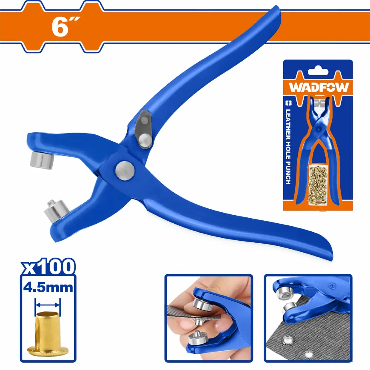 Alicate Para Ojales 6" Diámetro 4.5Mm Incluye Accesorios. Idel Para Tela, Cuero, Lona Y Plástico. Pinza 1