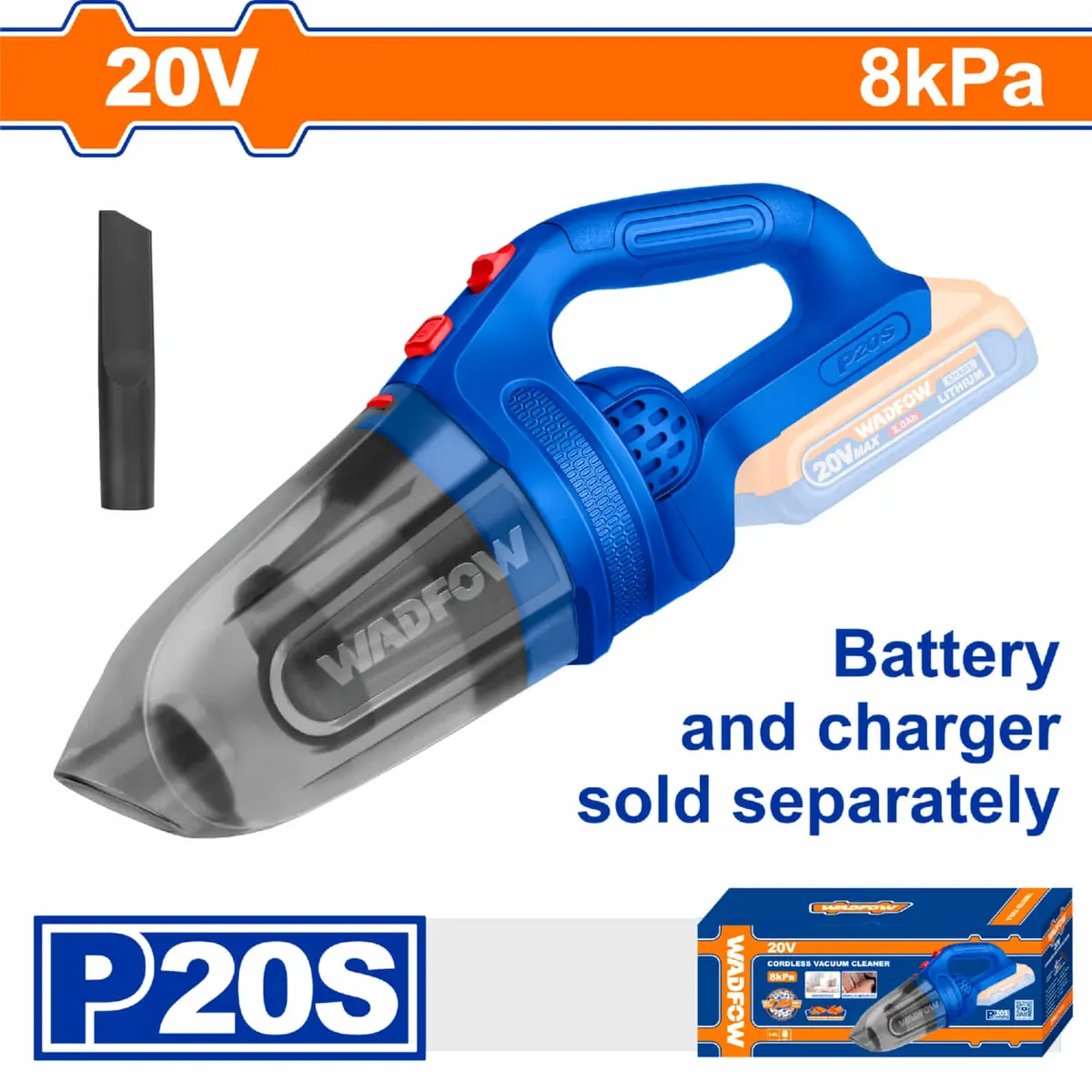 Aspiradora Inálámbrica Portátil 20V Capac 0.45L ≥6 Kpa No Incluye Batería Ni Cargador. Aspiradora De Mano. 1