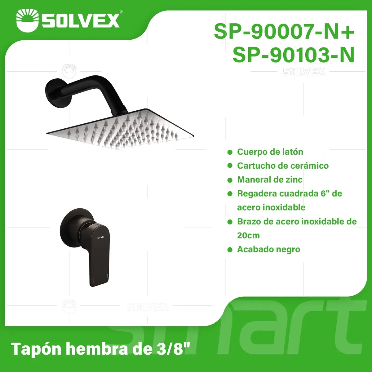 Ducha Empotrable Con Mezcladora Monomando Ovalada Y Regadera De 6” Tipo Lluvia. Diseño Moderno En Color Negro. 1