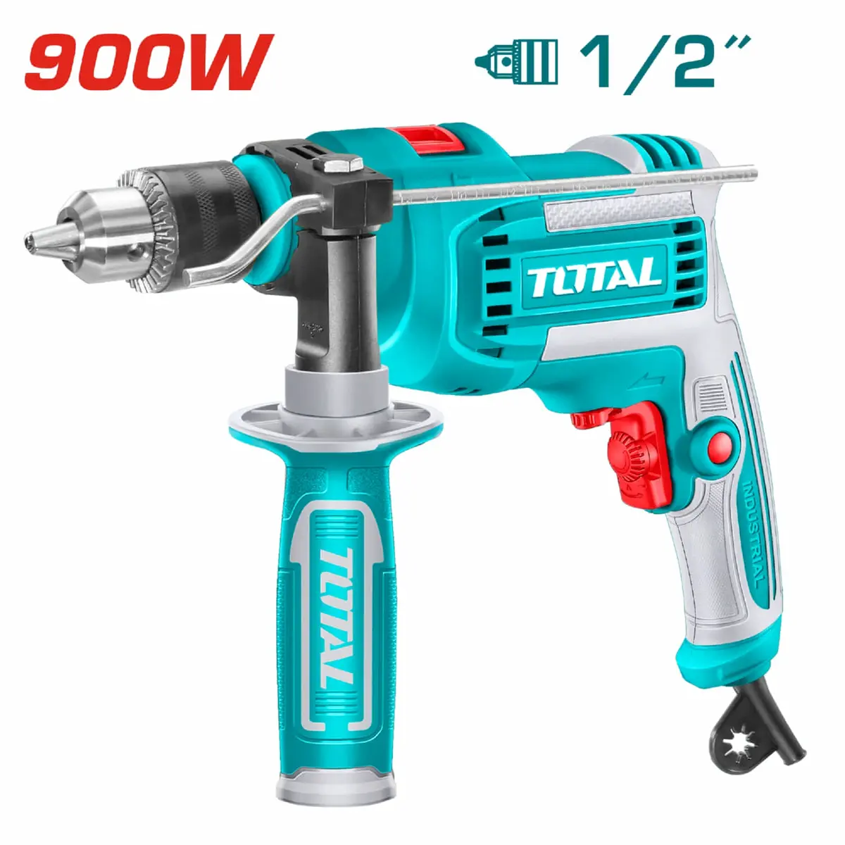 Taladro De Impacto Percutor 900W Velocidad Sin Carga: 0-3000Rpm. Capacidad De Perforación: 1/2". Velocidad Variable. Drill Con Función Martillo. 1
