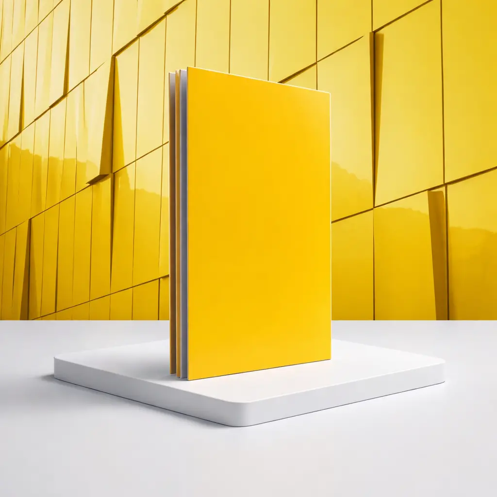 Lámina Alucobond Acm 4Mm Pvdf 1.22X2.44M (4X8pies) Panel Revestimiento Exterior De Alta Calidad Color Amarillo Advertising B016 Aluminio Compuesto 1