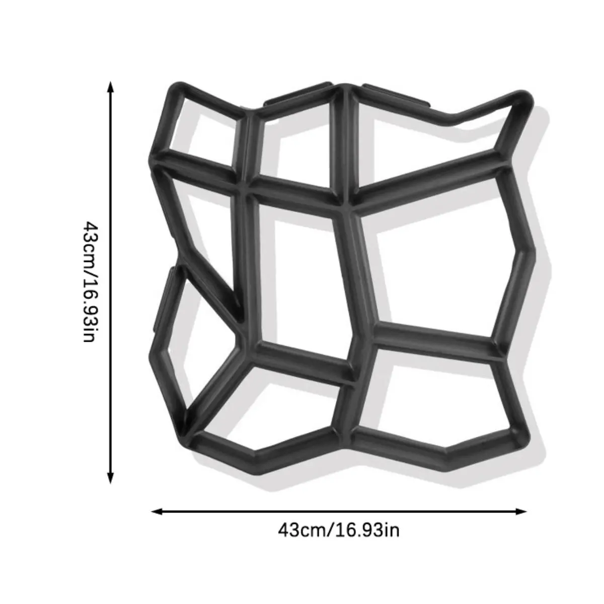 Molde Cemento Para Veredas De Piedra Irregular. Pavimento. Plantilla Para Concreto Tipo "A" 43X43 Cm. 1