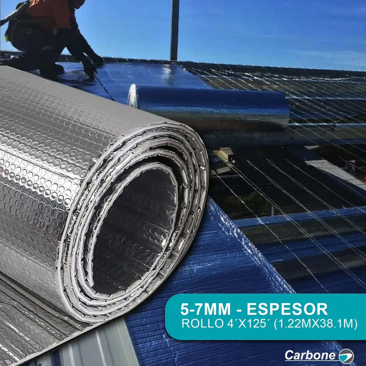 Aislante Térmico Para Techos Y Paredes – Doble Burbuja 2 Caras De Aluminio 97% Reflectividad – Rollo 4’X125’ (1.22X38.1M) 5-7Mm – Ignífugo, Ahorra Energía Y Reduce Calor 1