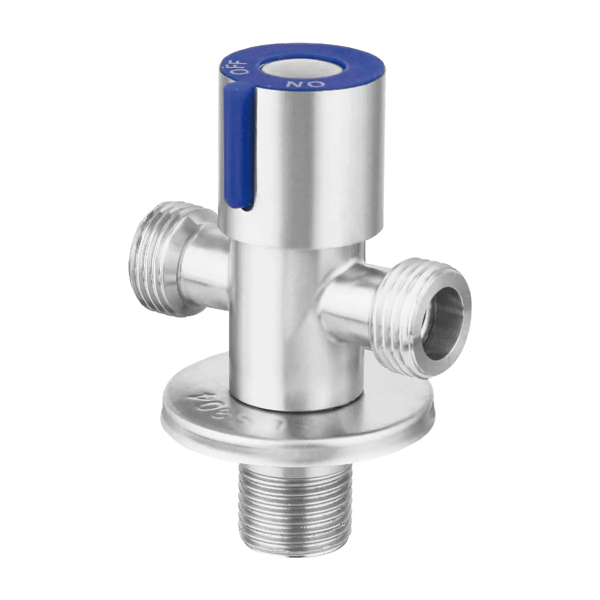 Llave De Ángulo Doble Para Lavamanos Y Fregadores. Válvula Cromada De Acero Inoxidable. 2