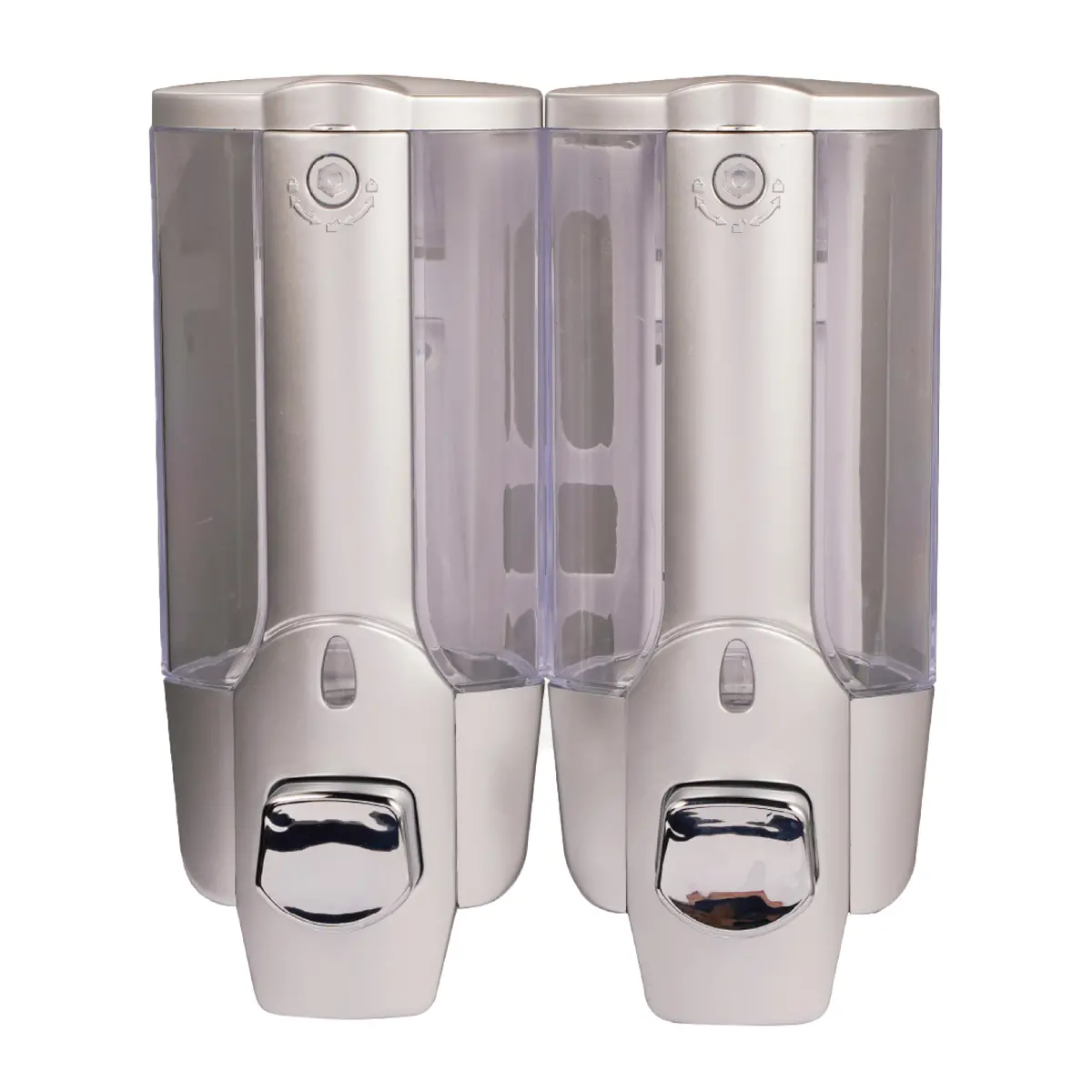 Dispensador De Jabón Líquido Doble 2X350ml Gris De Pared. Plástico Resistente Para Baño, Cocina, Shampoo Y Gel Antibacterial. 2