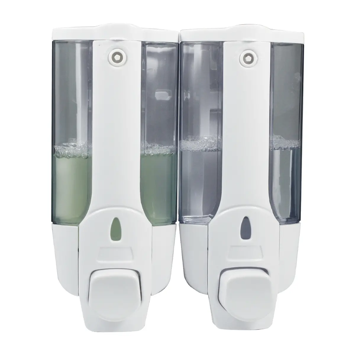 Dispensador De Jabón Líquido Doble Blanco 2X350ml Para Baño Y Cocina. Plástico Abs. Ideal Para Shampoo. 2