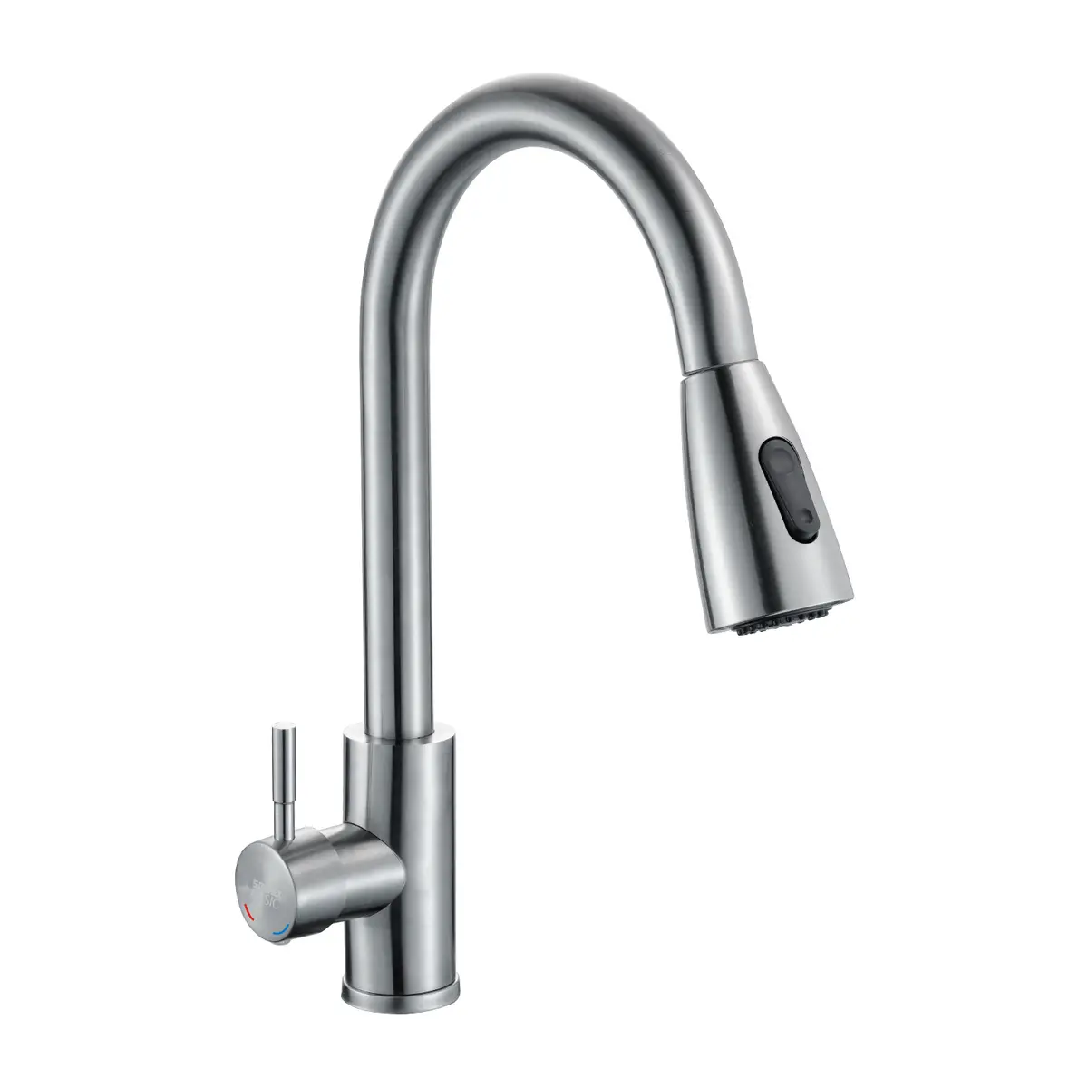 Grifo De Fregador Con Manguera Extensible Y Doble Función. Llave Mezcladora Monomando De Cocina En Acero Inoxidable. 2