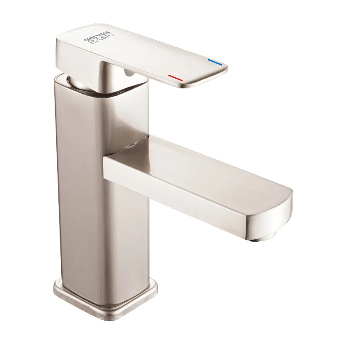 Grifo De Lavamanos Satinado Con Mezclador Monomando. Pluma Llave De Baño En Acero Inoxidable. 2