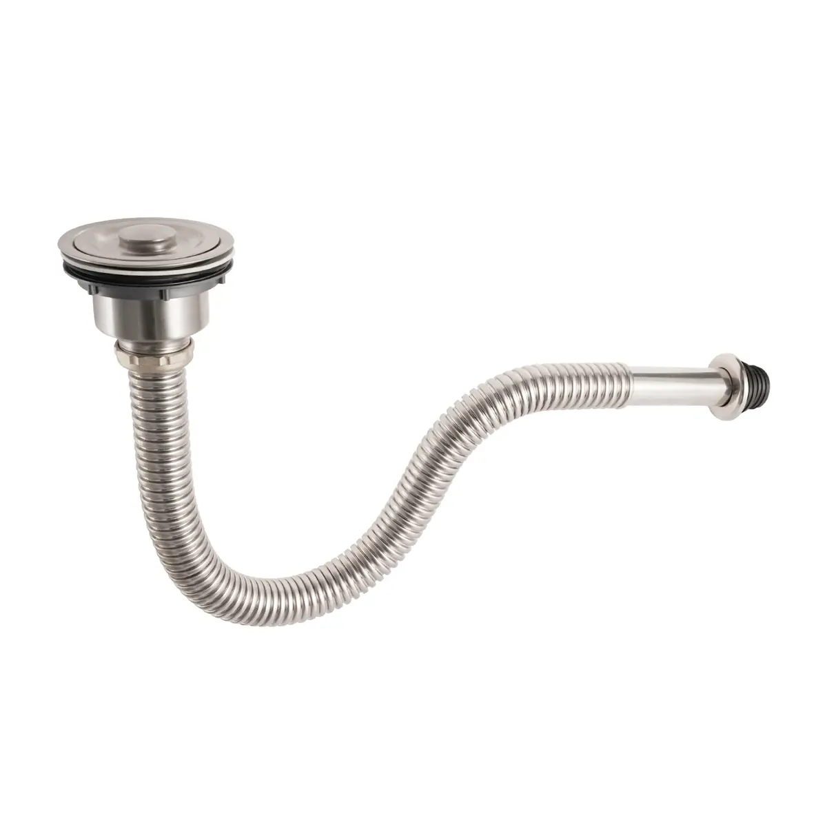 Desagüe Para Fregador 1-1/2". Tubo Flexible De Drenaje En Acero Inoxidable 80 Cm Con Colador. 2