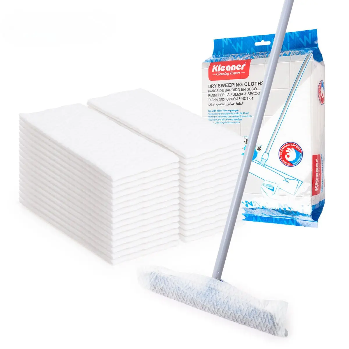 Paños De Barrido En Seco 20X48cm (Pack De 30 Unidades). Trapos Desechables Para Mopa O Trapeador Plano 45Cm. 1