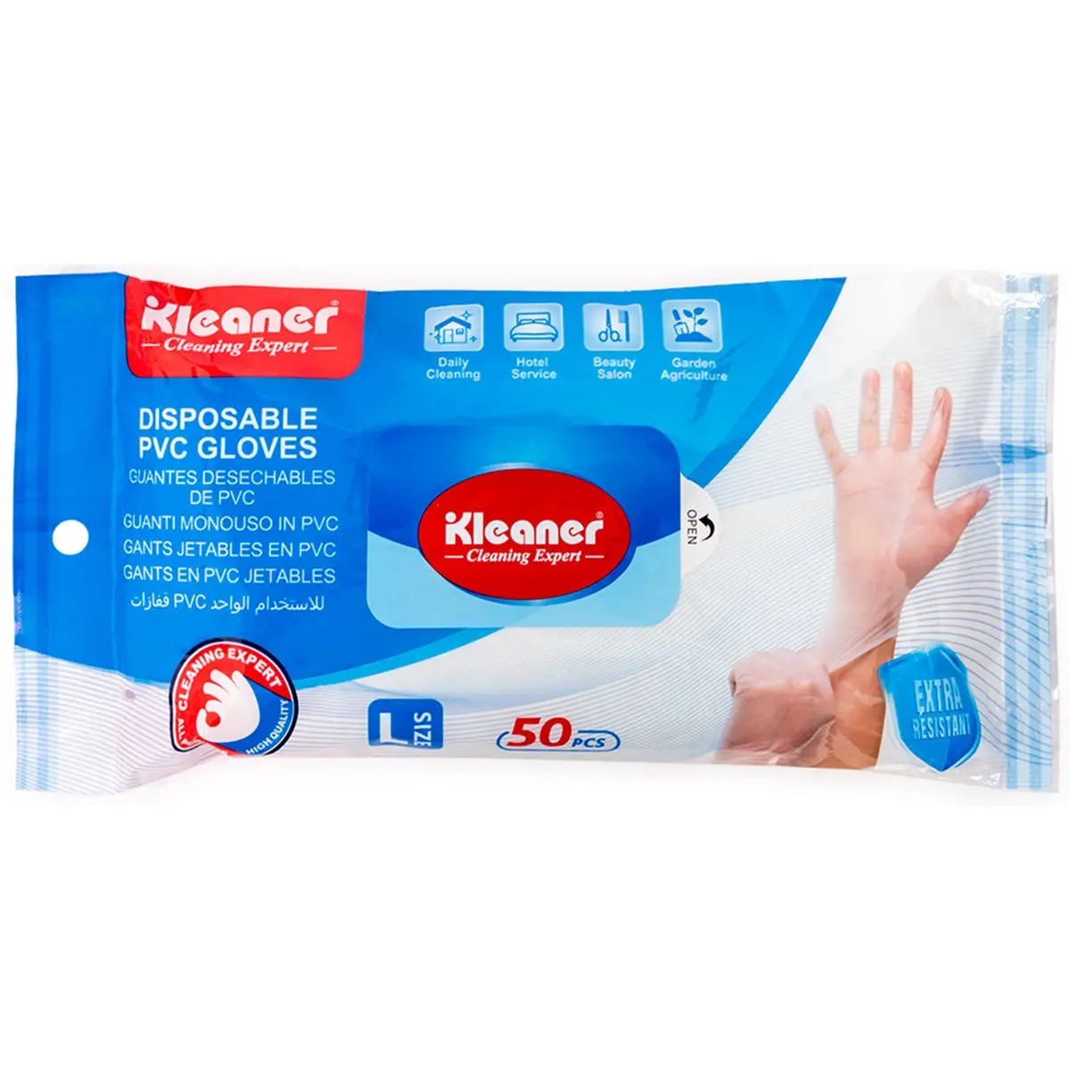 Guantes Desechables Transparentes De Pvc (25 Pares) Talla L. 1