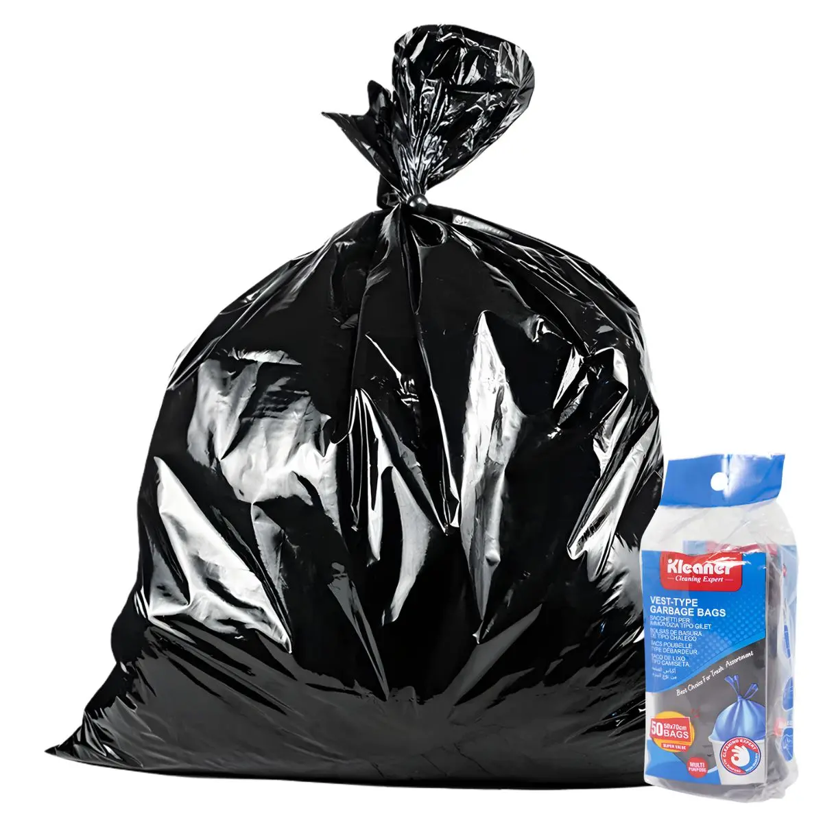 Bolsas De Basura Negras 56L (15Gal). Bolsas De Residuo 50X70cm. Cartuchos (Pack De 50 Unidades). 1