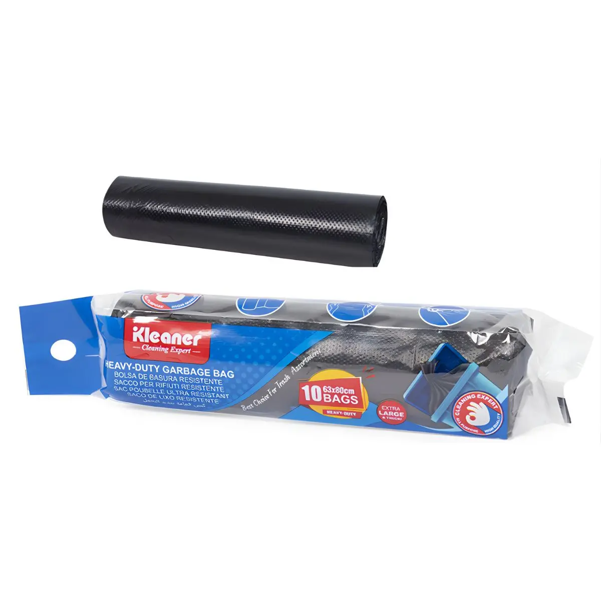 Bolsas De Basura Negras 100L (27Gal). Bolsas De Residuo 63X80cm. Cartuchos (Pack De 10 Unidades). 2