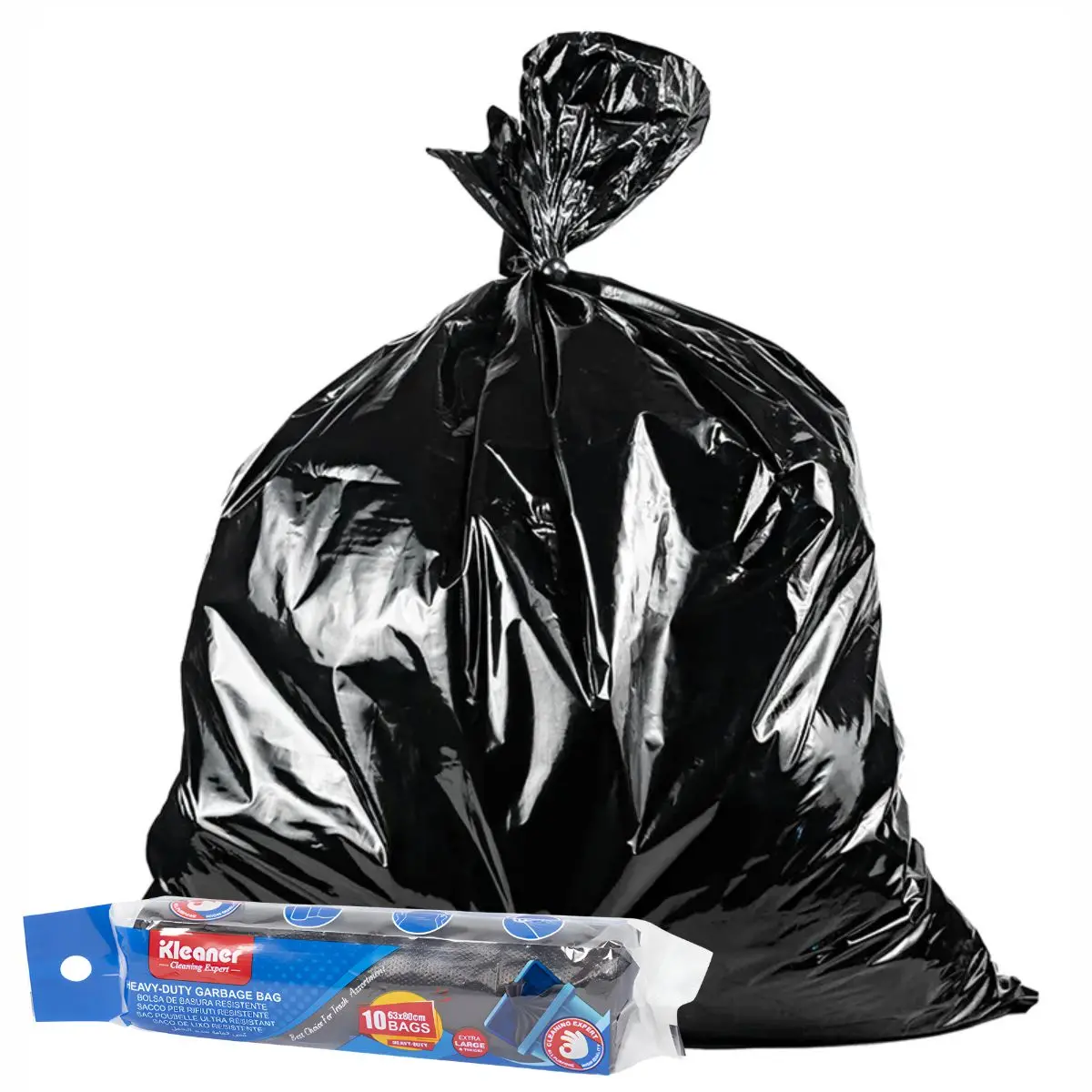 Bolsas De Basura Negras 100L (27Gal). Bolsas De Residuo 63X80cm. Cartuchos (Pack De 10 Unidades). 1