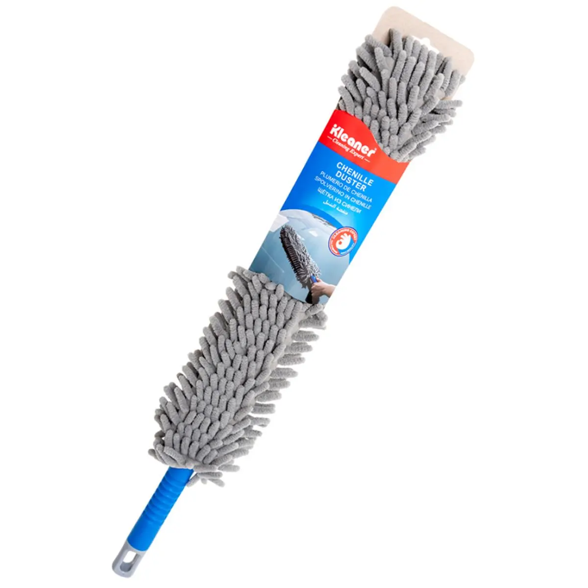 Plumero De Microfibra Tipo Mop Atrapa Polvo (56×6Cm). Mango Ergonómico. 2