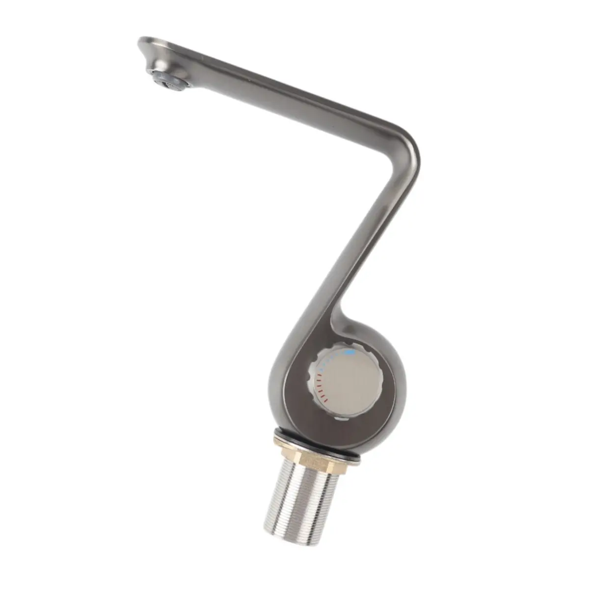 Grifo Para Lavamanos 23Cm Perilla Monomando Pluma Lavabo Gris Mate De Alta Calidad 1