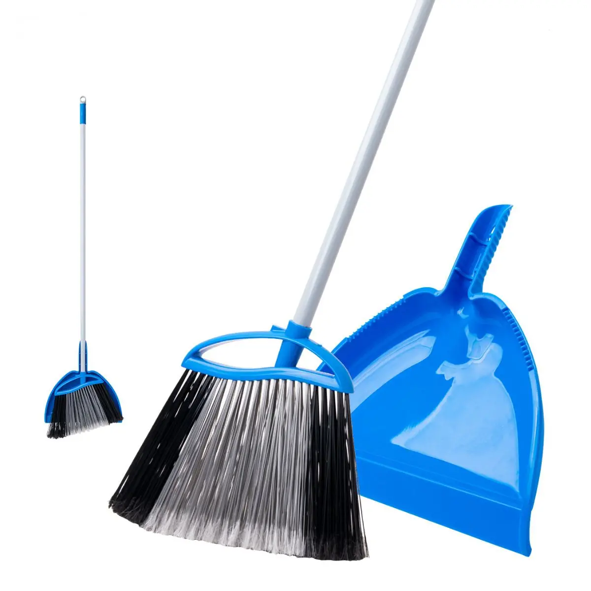 Recogedor Con Escoba De Mango Largo (130 Cm). Set De 2 Piezas. 1