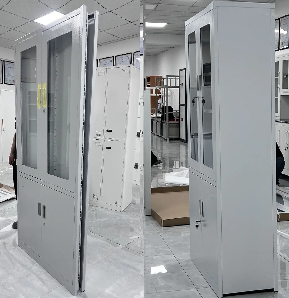 Mueble Metalico Gabinete Armado Estructura Plegable Cuatro Puertas Dos Repisas Superiores Una Inferior 1850X900x400mm 2