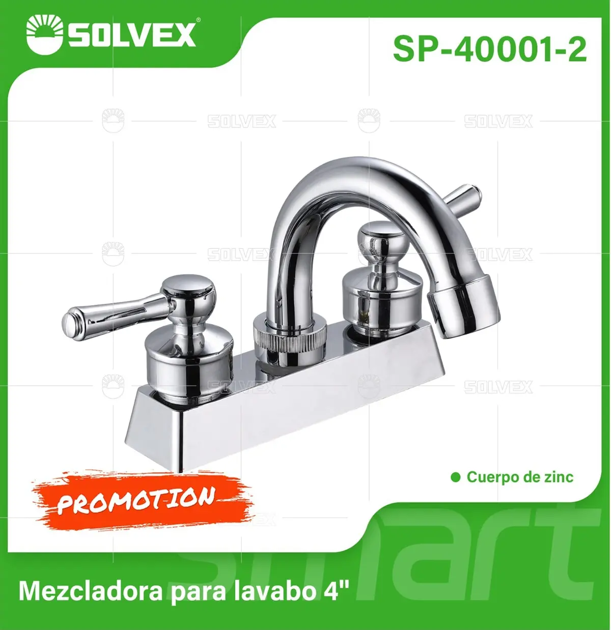 Llave Mezcladora 4" Para Lavamanos Con Cubierta Y Manerales De Palanca. Pluma Grifo De Agua Fría Y Caliente. 1
