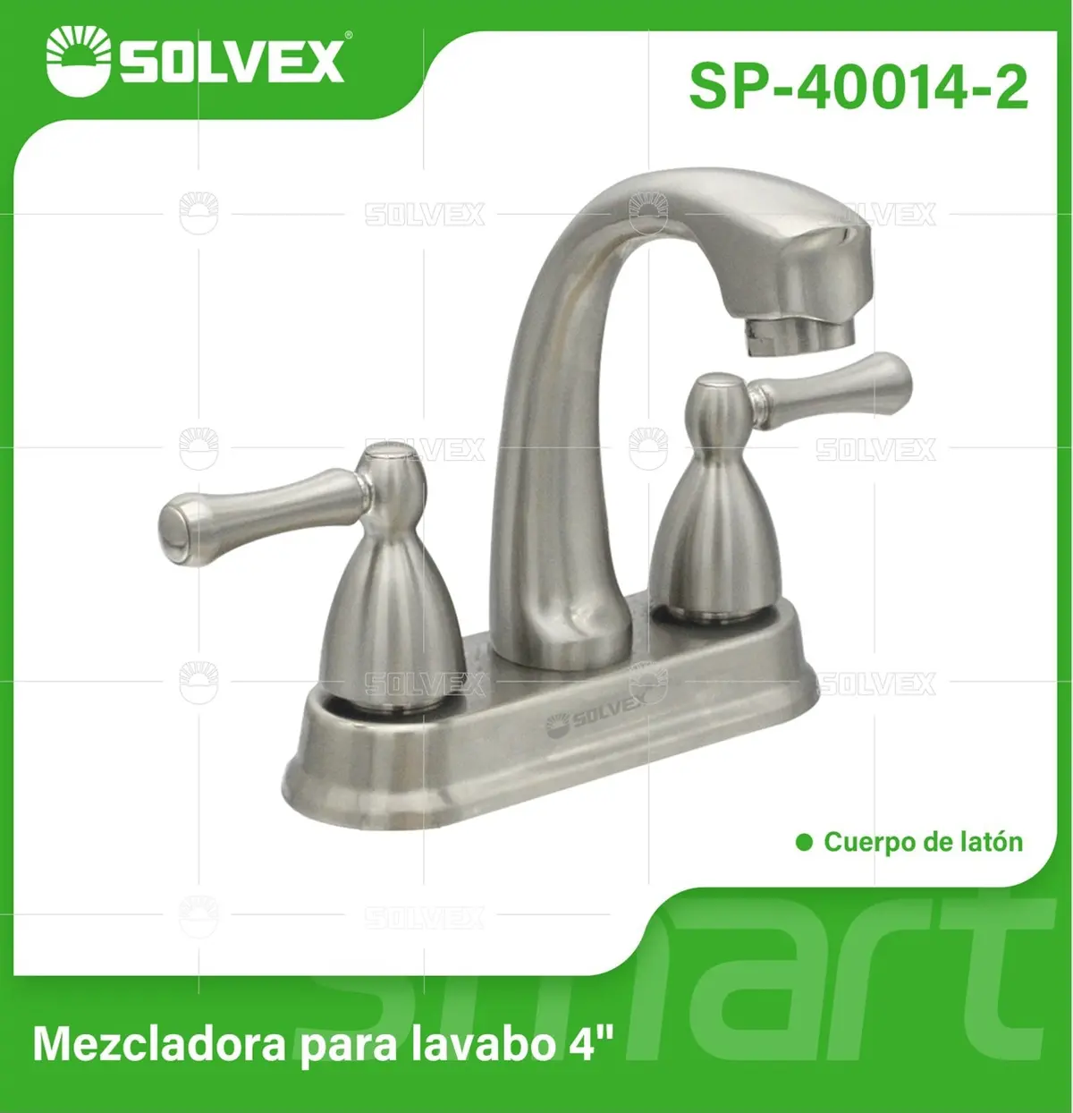 Llave Mezcladora 4" Para Lavamanos Con Cubierta Y Manerales Tipo Palanca. Pluma Grifo De Acabado Satinado. 1