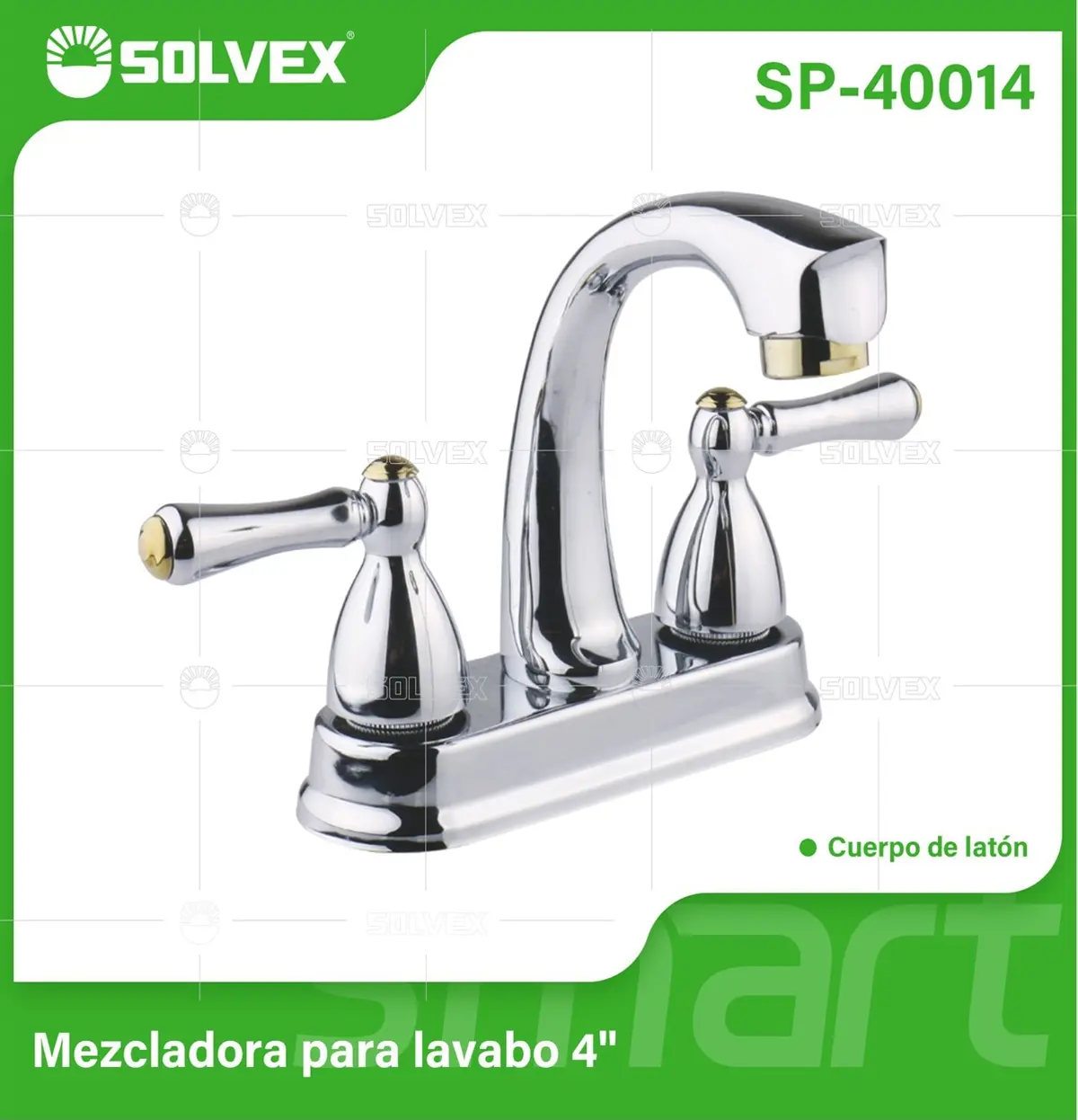 Llave Mezcladora 4" Para Lavamanos Con Cubierta Y Manerales Tipo Palanca. Pluma Grifo Modo Frío Y Caliente. 1