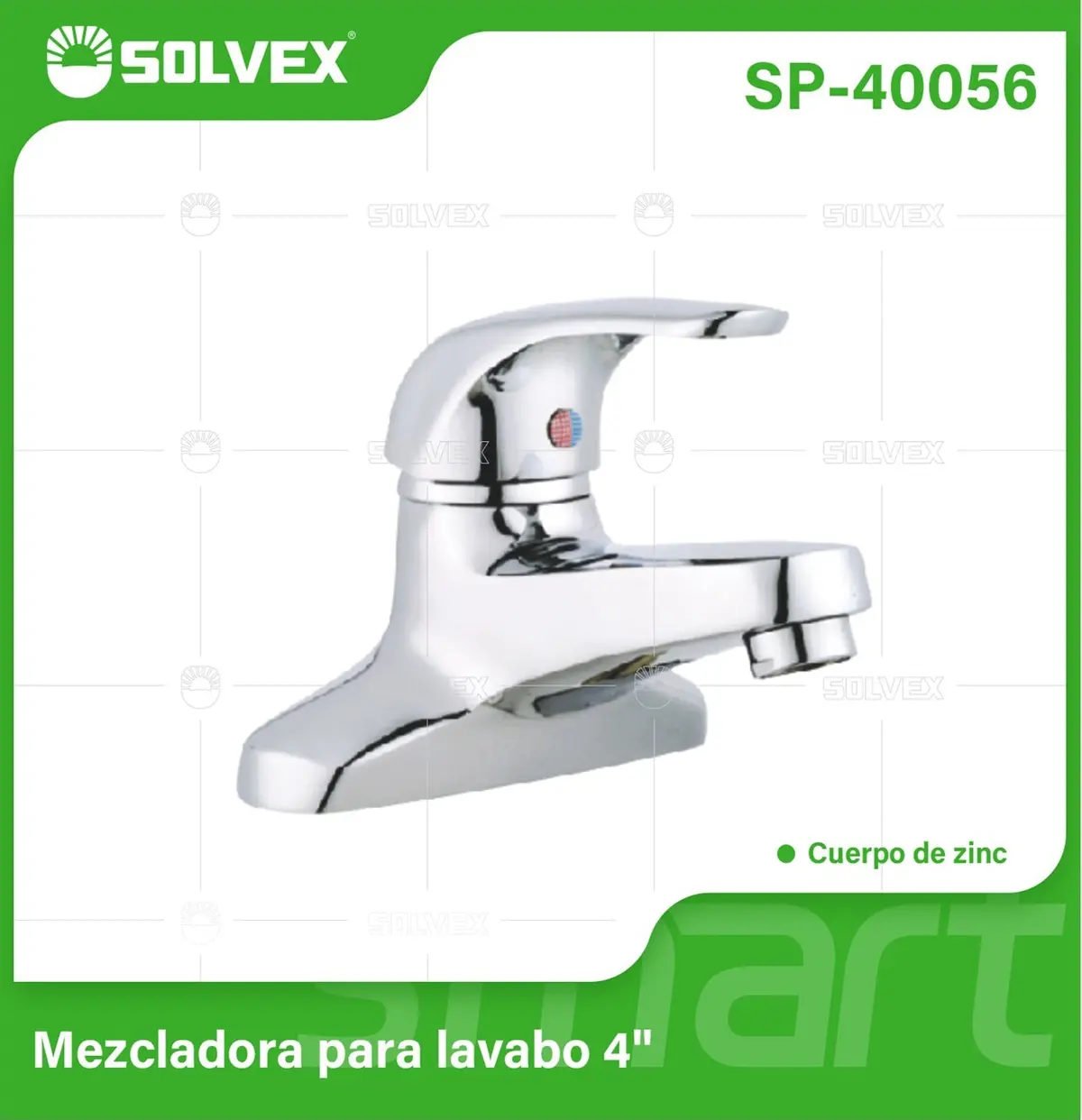 Llave Mezcladora 4" Para Lavamanos. Pluma Grifo Cromado Brillante Con Cartucho Cerámico. Agua Fría Y Caliente. 1