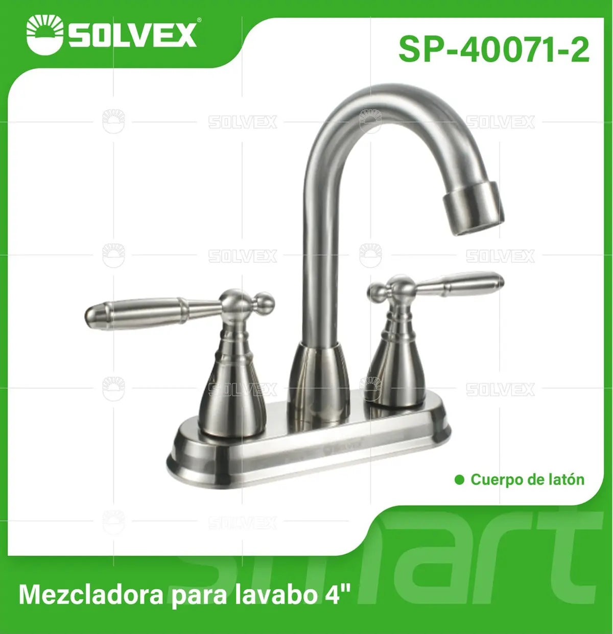 Llave Mezcladora 4" Para Lavamanos Con Cubierta Y Manerales Tipo Palanca. Pluma Grifo De Acabado Satinado. 1
