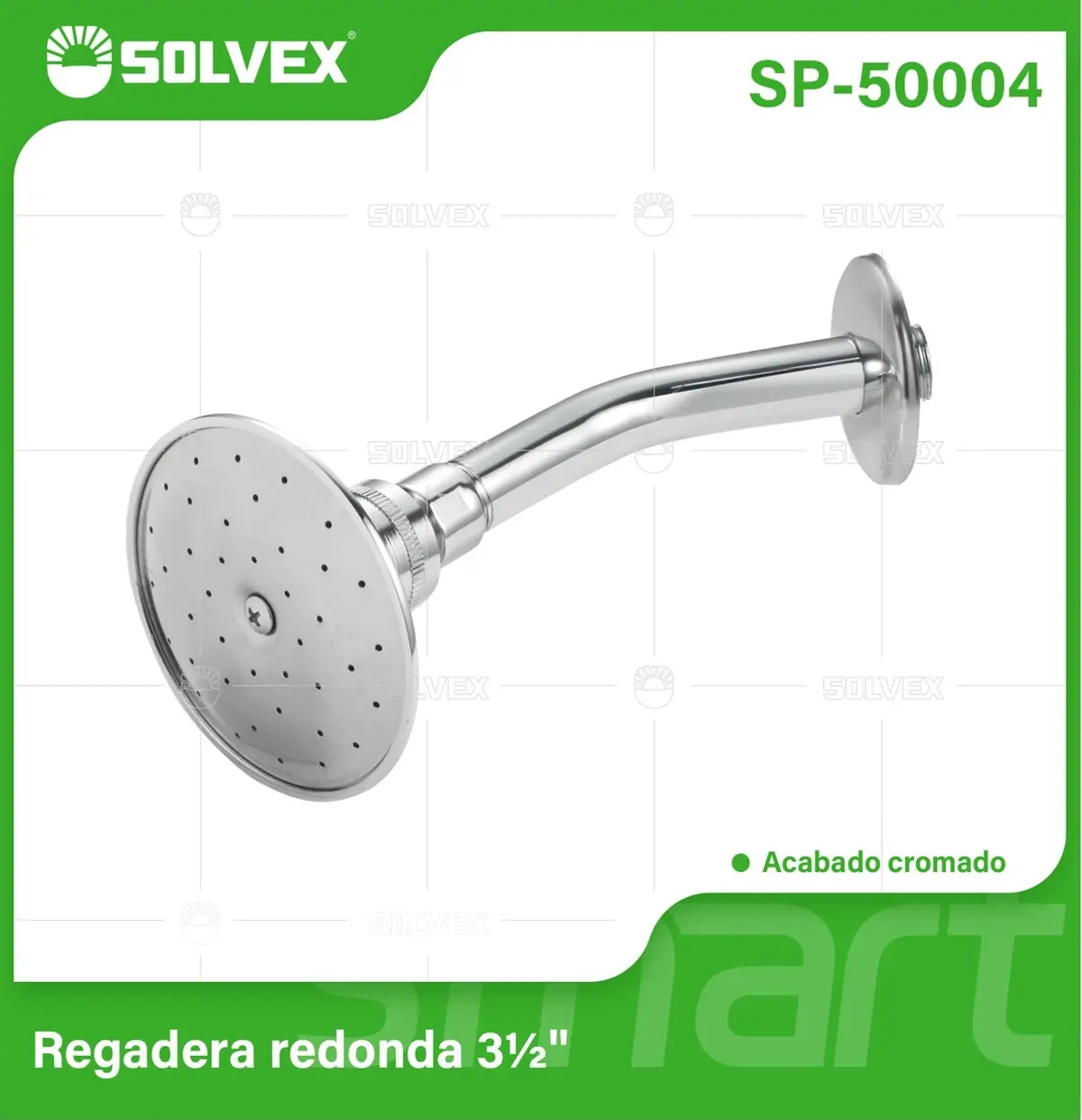 Regadera Para Ducha Redonda 3½" Cromada. Cabezal De Alto Flujo Con Chorro Amplio Y Diseño Elegante. 1