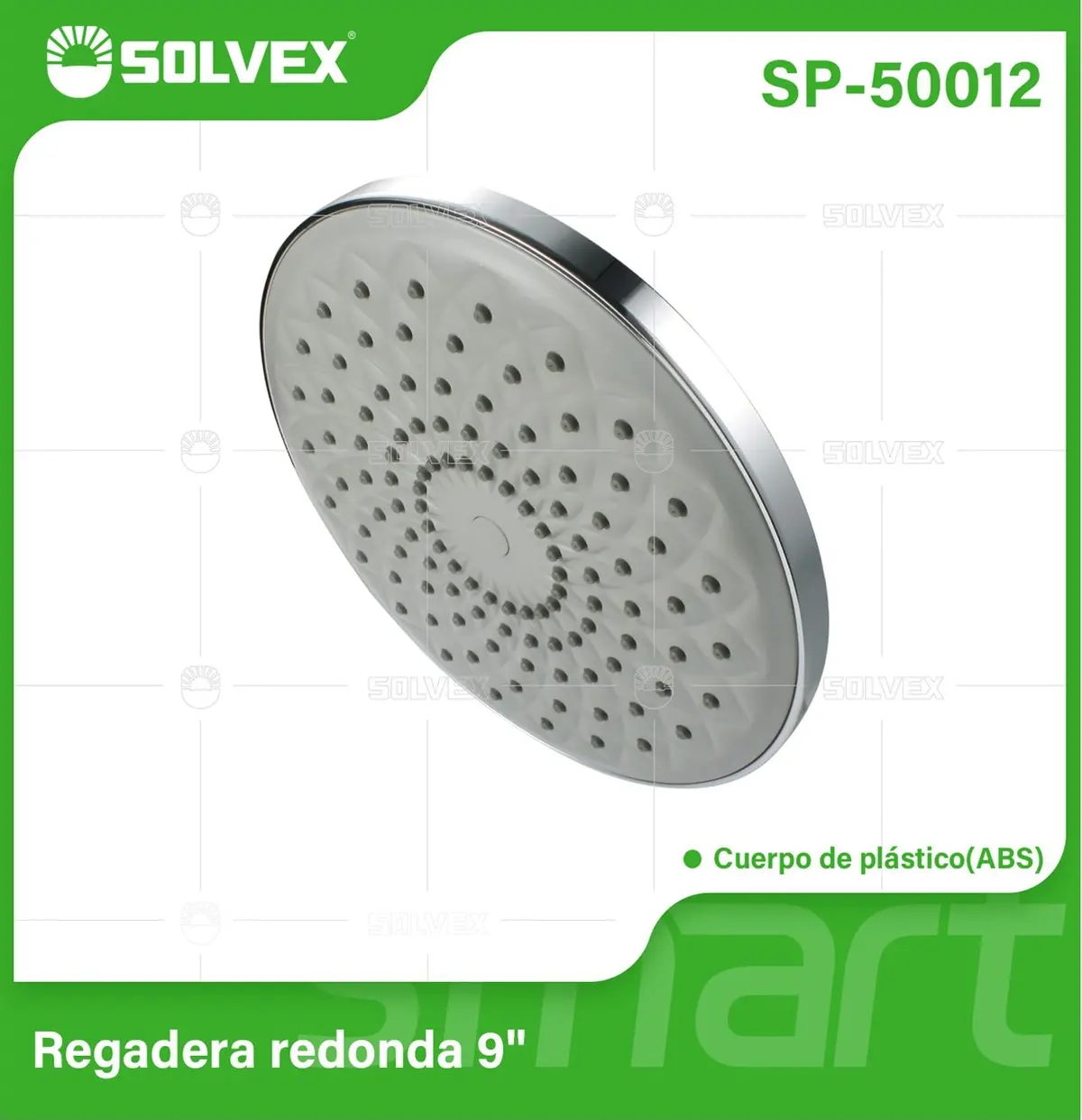 Regadera Para Ducha Redonda 9" Cromada. Cabezal De Plástico Abs Con Bola De Latón. 1