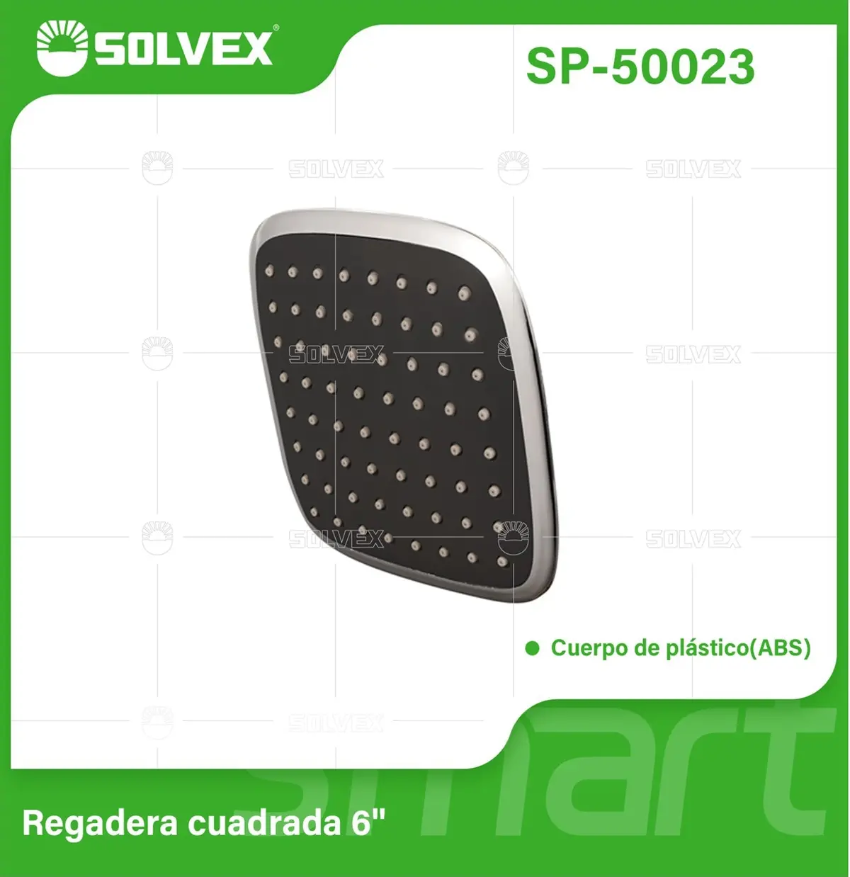 Regadera Para Ducha Cuadrada 6" Cromada. Cabezal De Plástico Abs Con Bola De Acero Inoxidable. 1