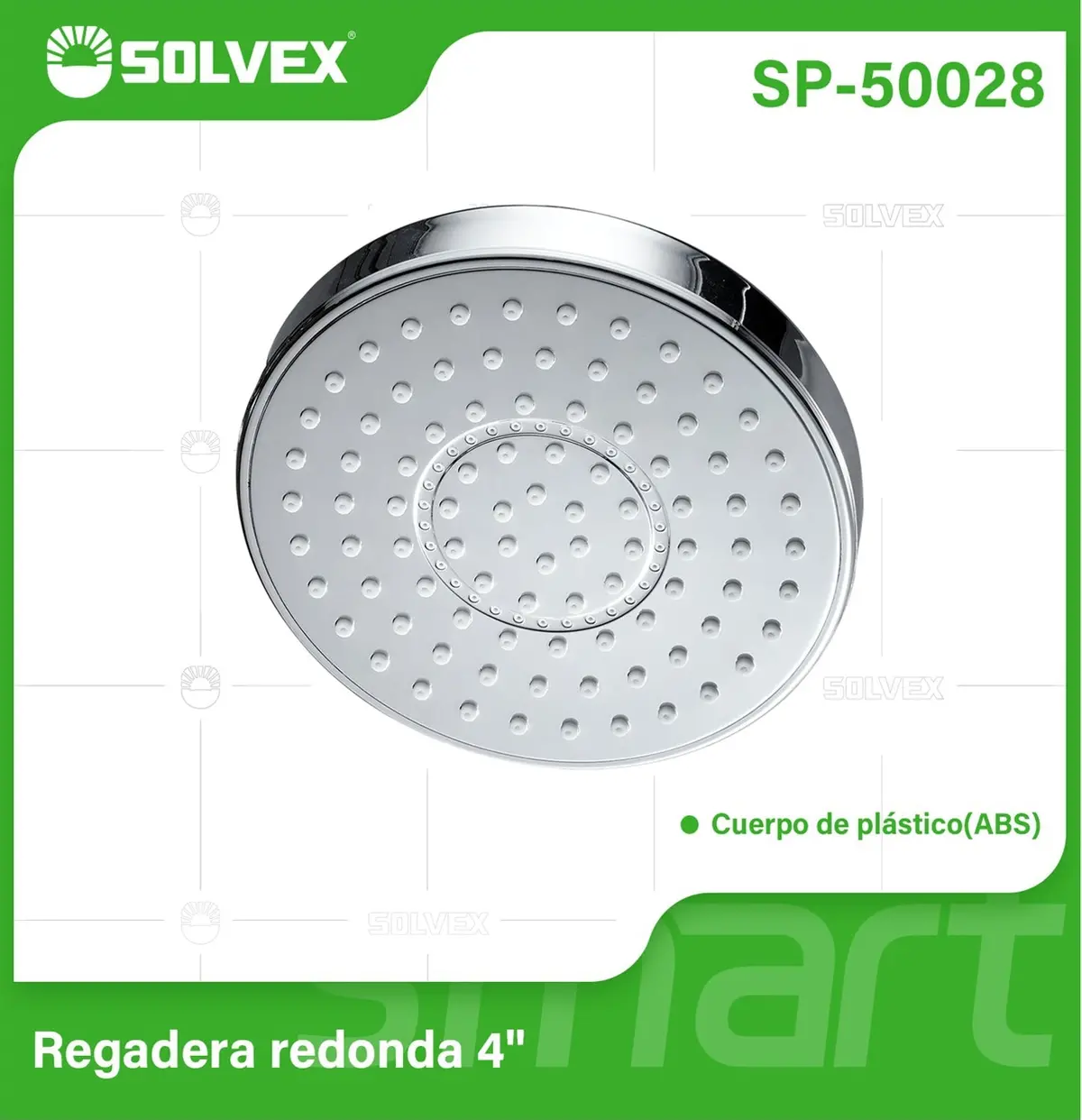 Regadera Para Ducha Redonda 4" Cromada. Cabezal De Plástico Abs Con Bola De Cobre. 1