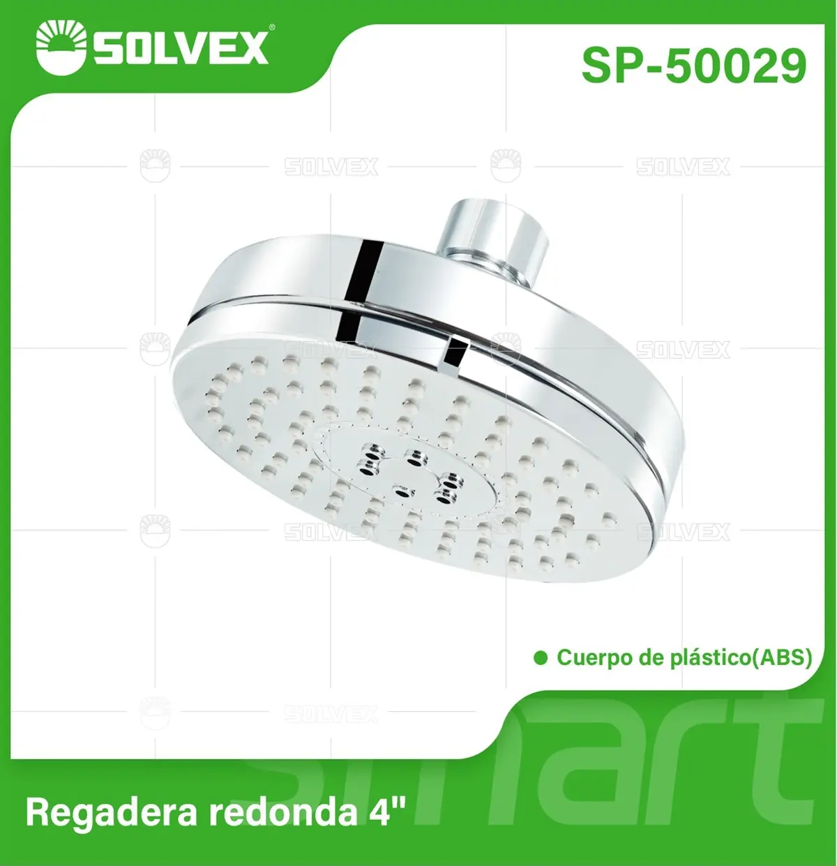 Regadera Para Ducha Redonda 4" Cromada. Cabezal De Plástico Abs Con Bola De Cobre Y 3 Funciones De Agua. 1