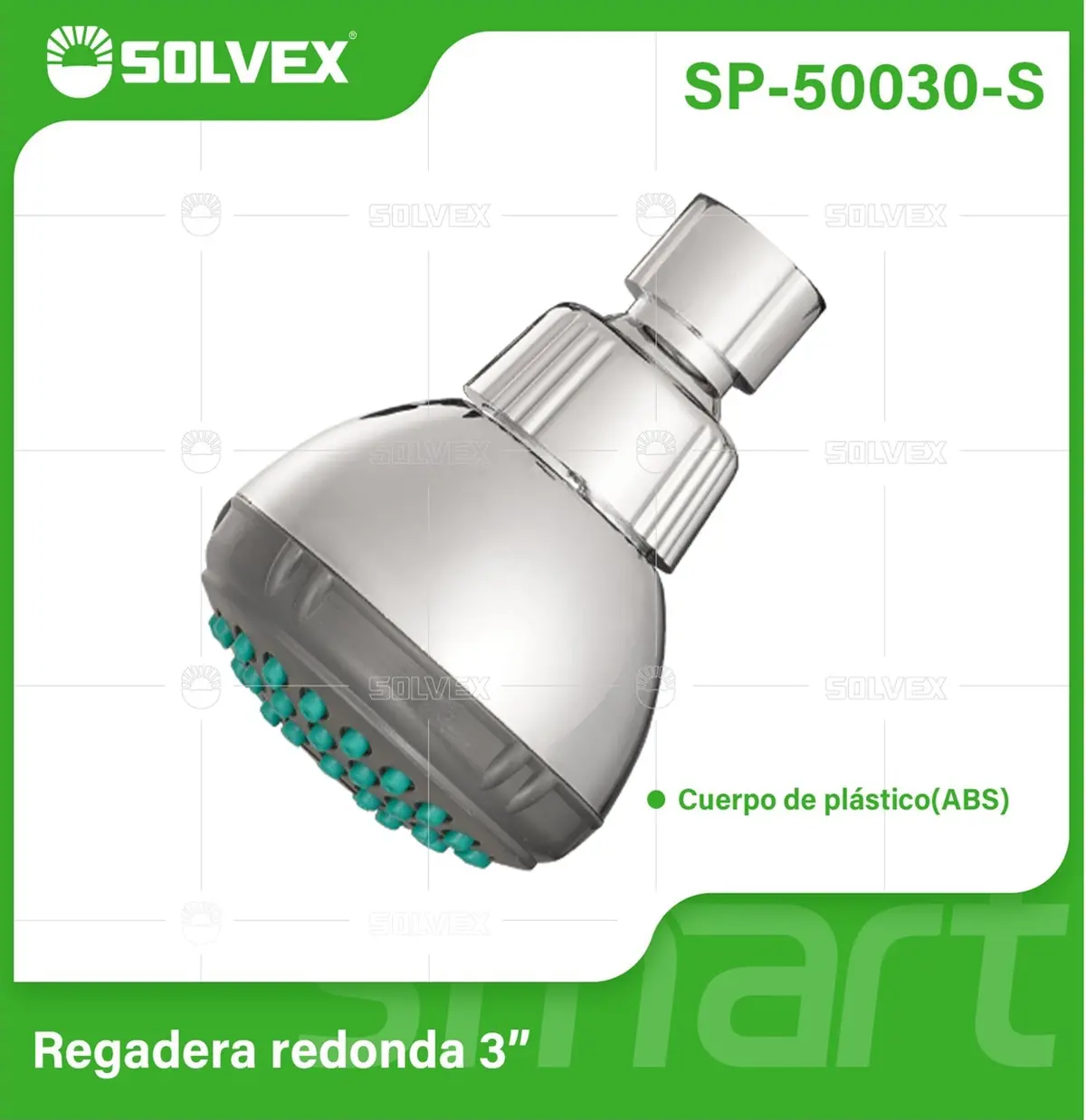 Regadera Para Ducha Redonda 3" Cromada. Cabezal De Plástico Abs Resistente. 1