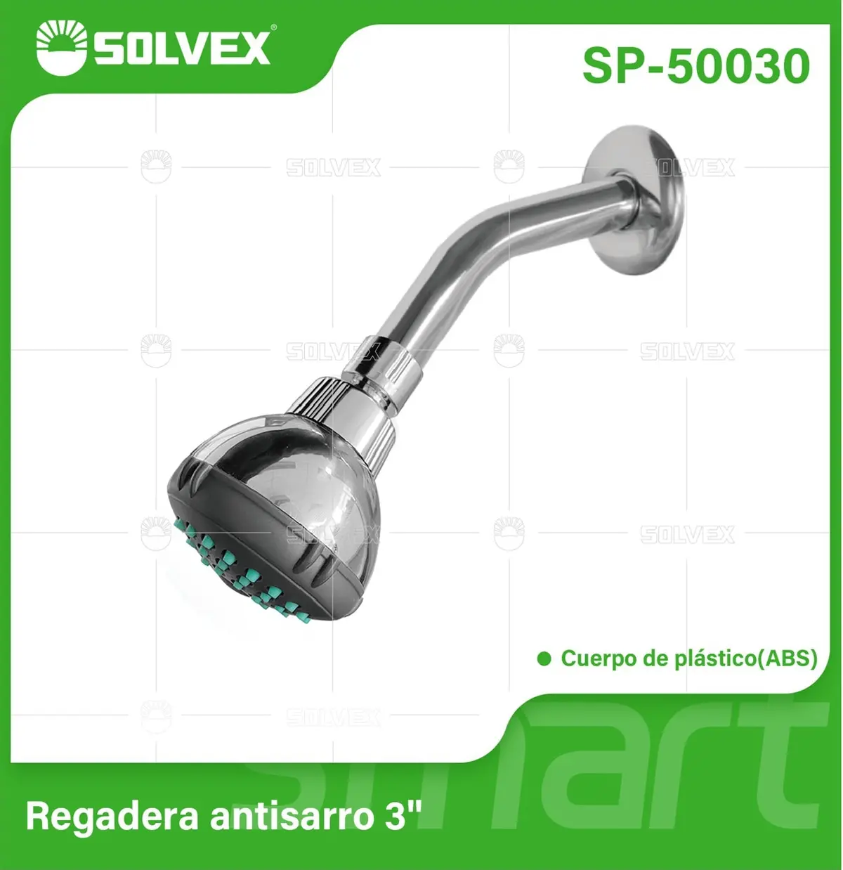 Regadera Para Ducha Cromada 3" Antisarro Con Brazo. Cabezal De Plástico Abs Duradero. 1