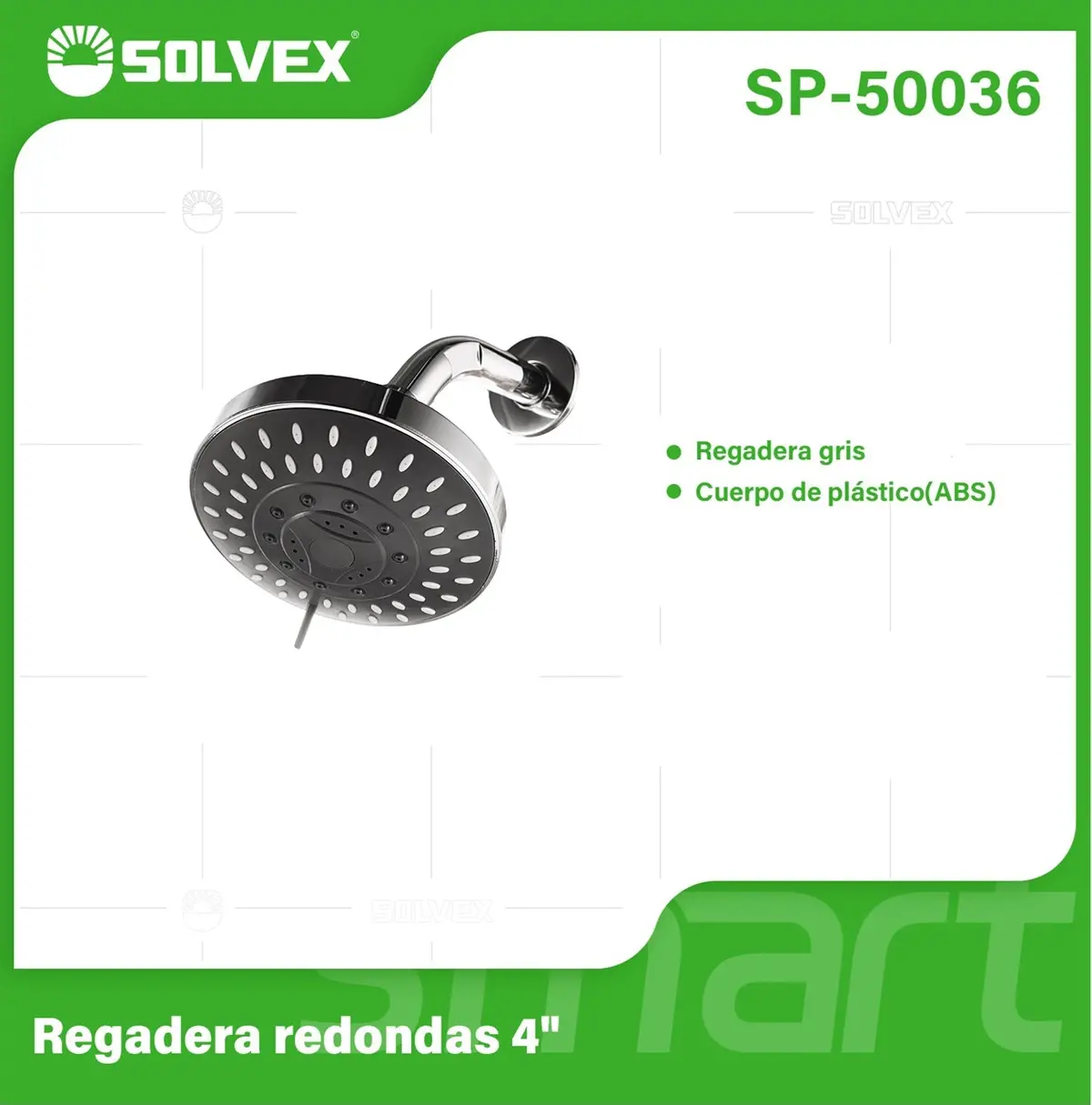 Regadera Para Ducha Redonda 5" Cromada. Cabezal De Plástico Abs Con 5 Funciones. 1