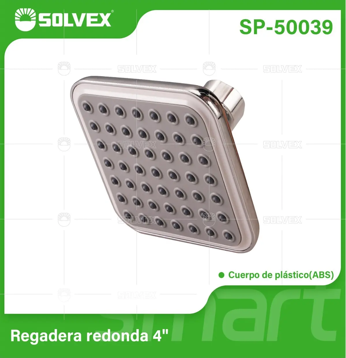 Regadera Para Ducha Cuadrada 4" Cromada. Cabezal De Plástico Abs Resistente. 1