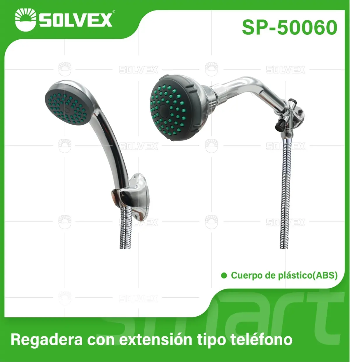 Regadera Para Ducha Con Extensión Tipo Teléfono 3" Cromada. Manguera Y Desviador Incluidos. 1