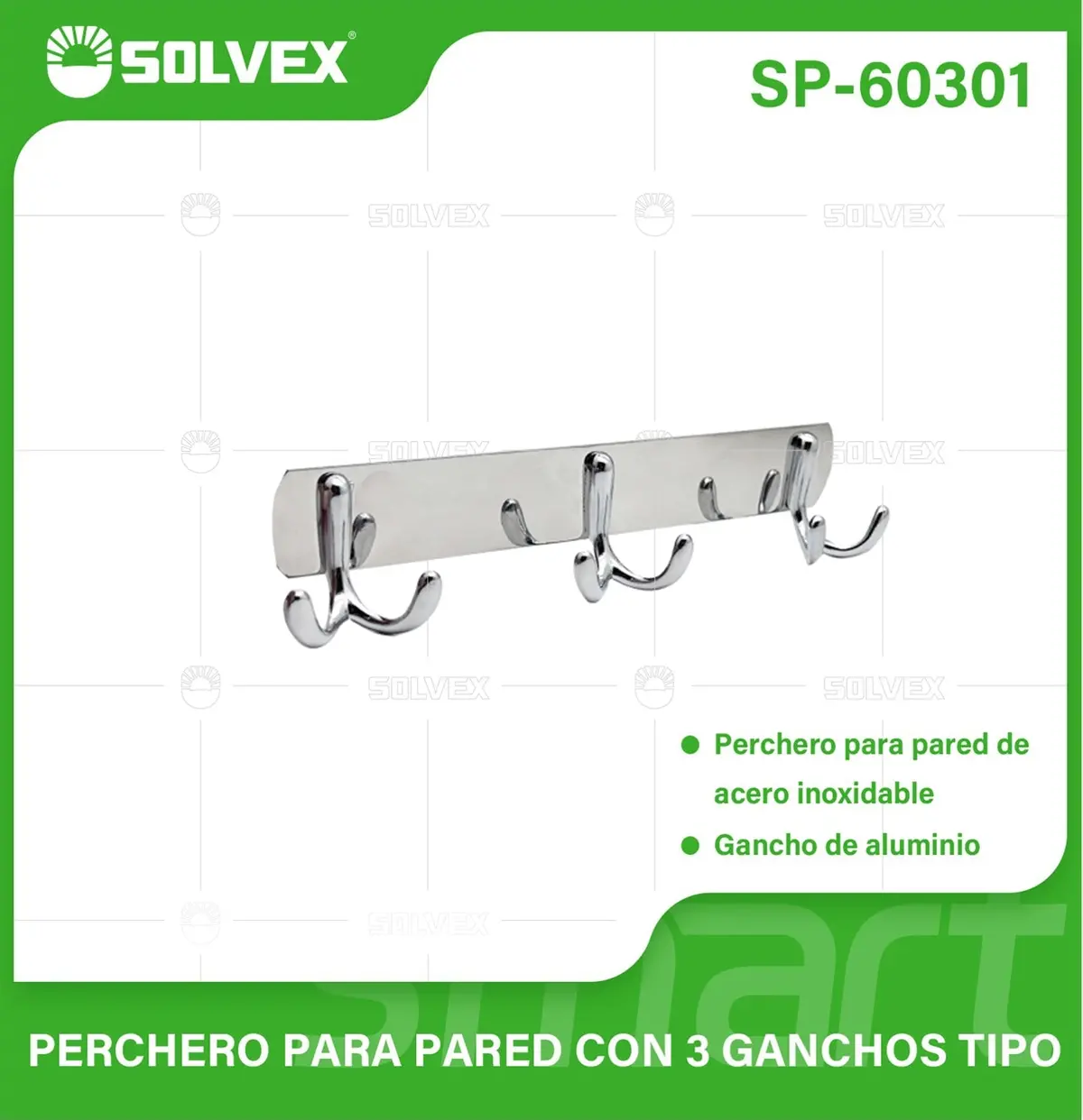 Perchero De Pared Con 3 Ganchos. Acero Inoxidable Y Aluminio Con Acabado Cromado. Ideal Para Toallas O Ropa. 1