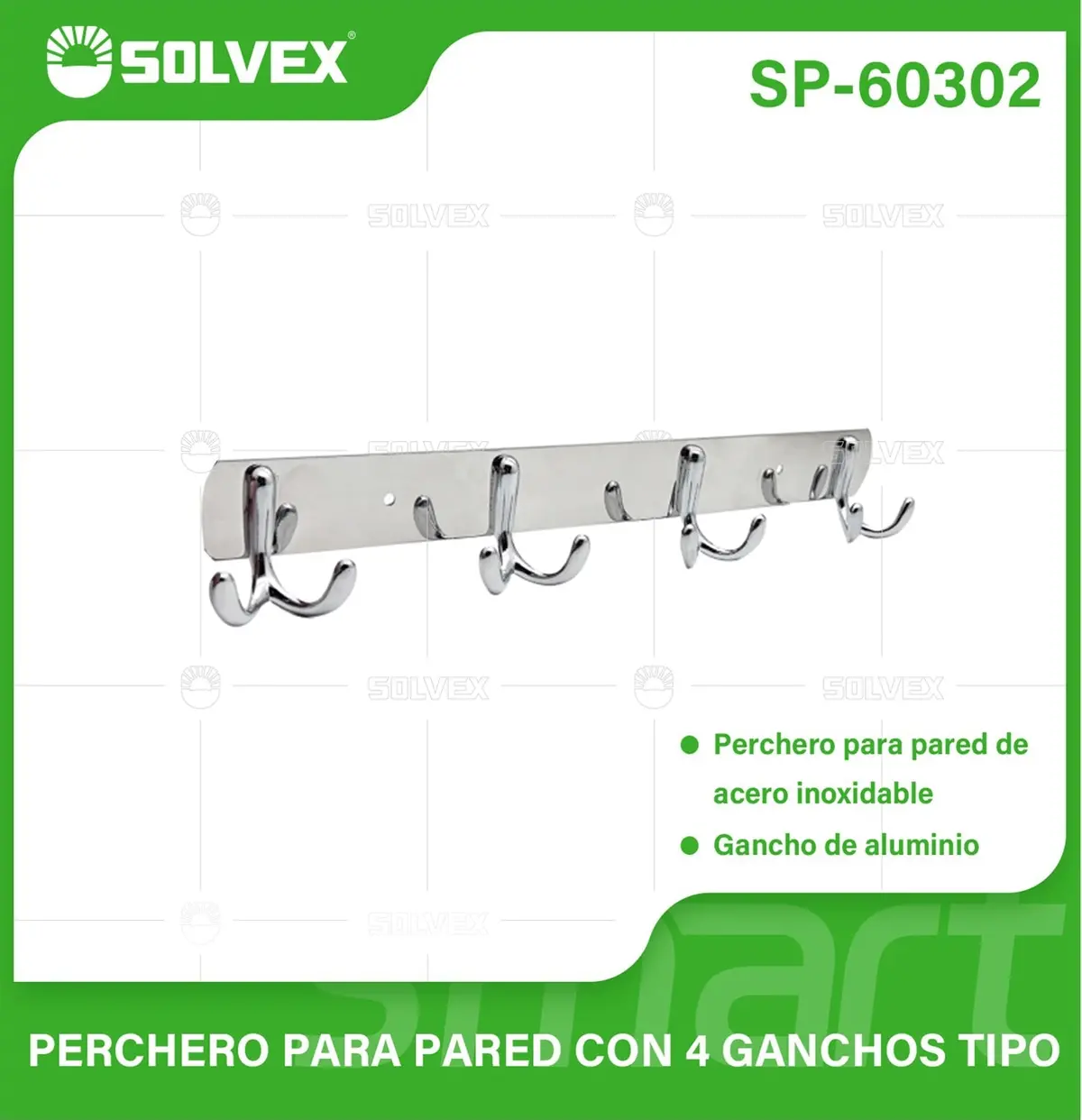 Perchero De Pared Con 4 Ganchos. Acero Inoxidable Y Aluminio Con Acabado Cromado. Ideal Para Toallas O Ropa. 1