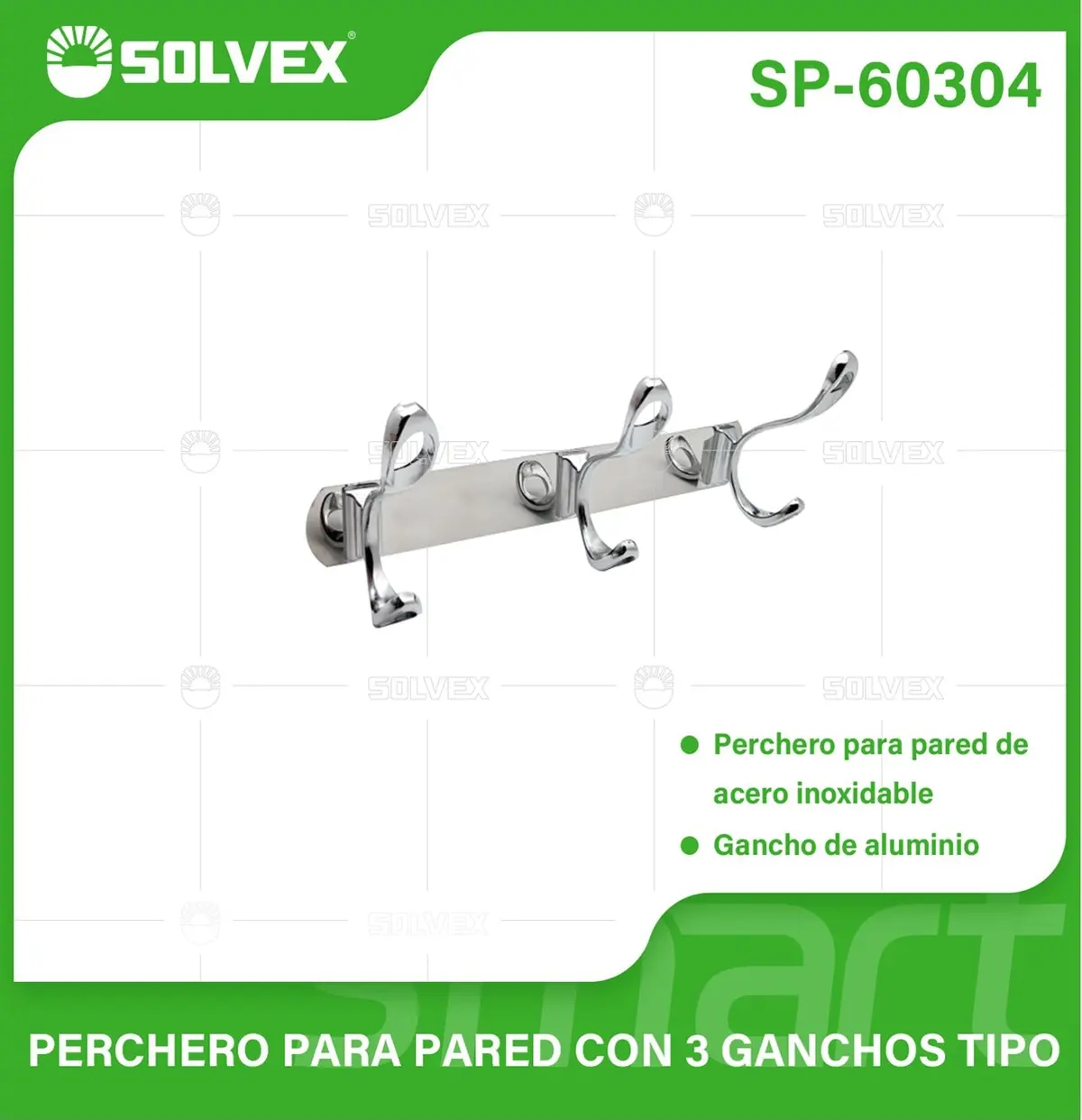 Perchero De Pared Con 3 Ganchos Dobles. Acero Inoxidable Y Aluminio. Ideal Para Toallas O Ropa. 1