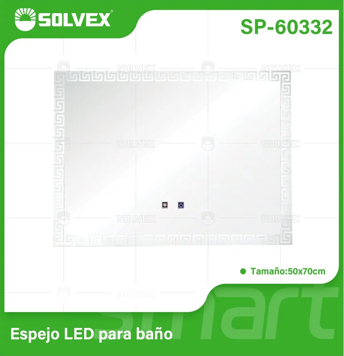 Espejo Led Para Baño Rectangular 50X70cm Con Iluminación 3 Tonos, Botón Táctil Y Función Antiempañante. 1